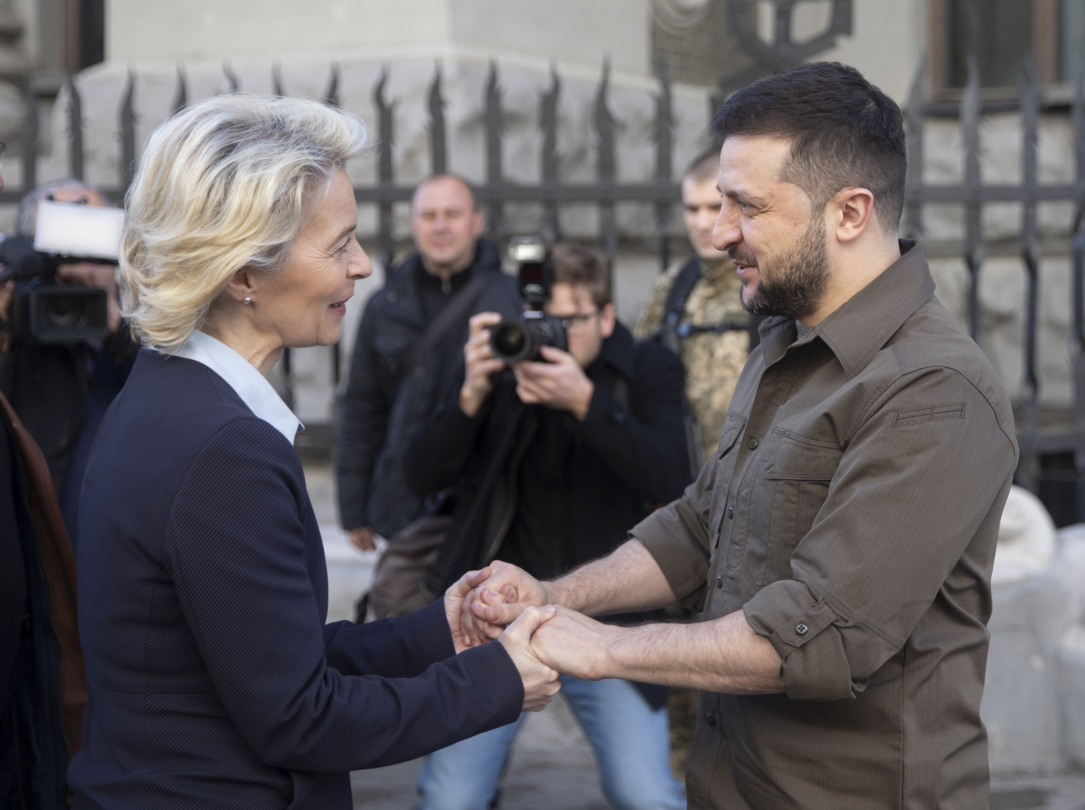 EU Commission President Ursula von der Leyen and EU foreign affairs envoy Josep Borrell visit Ukraine