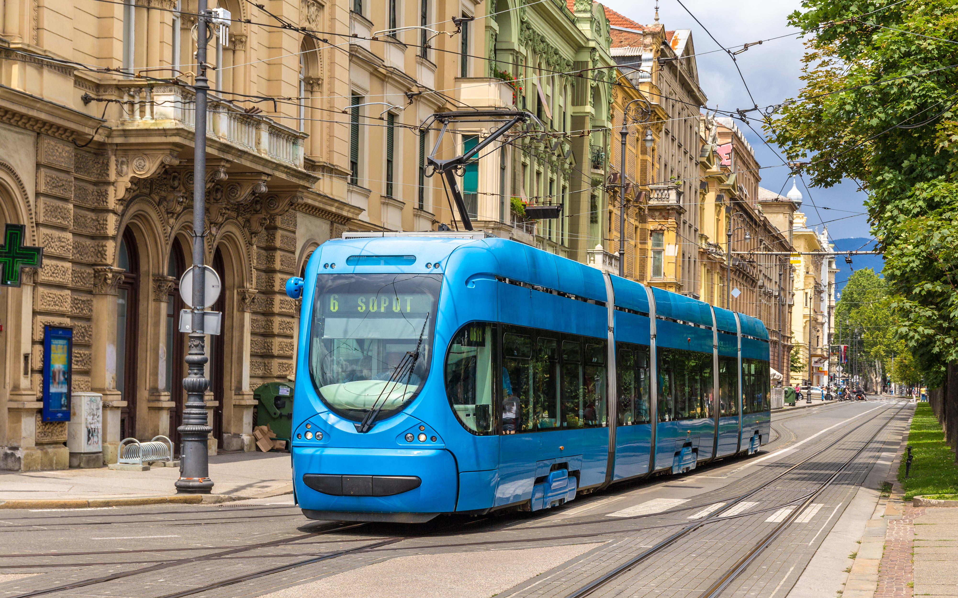 Modern,Tram,On,A,Street,Of,Zagreb,,Croatia