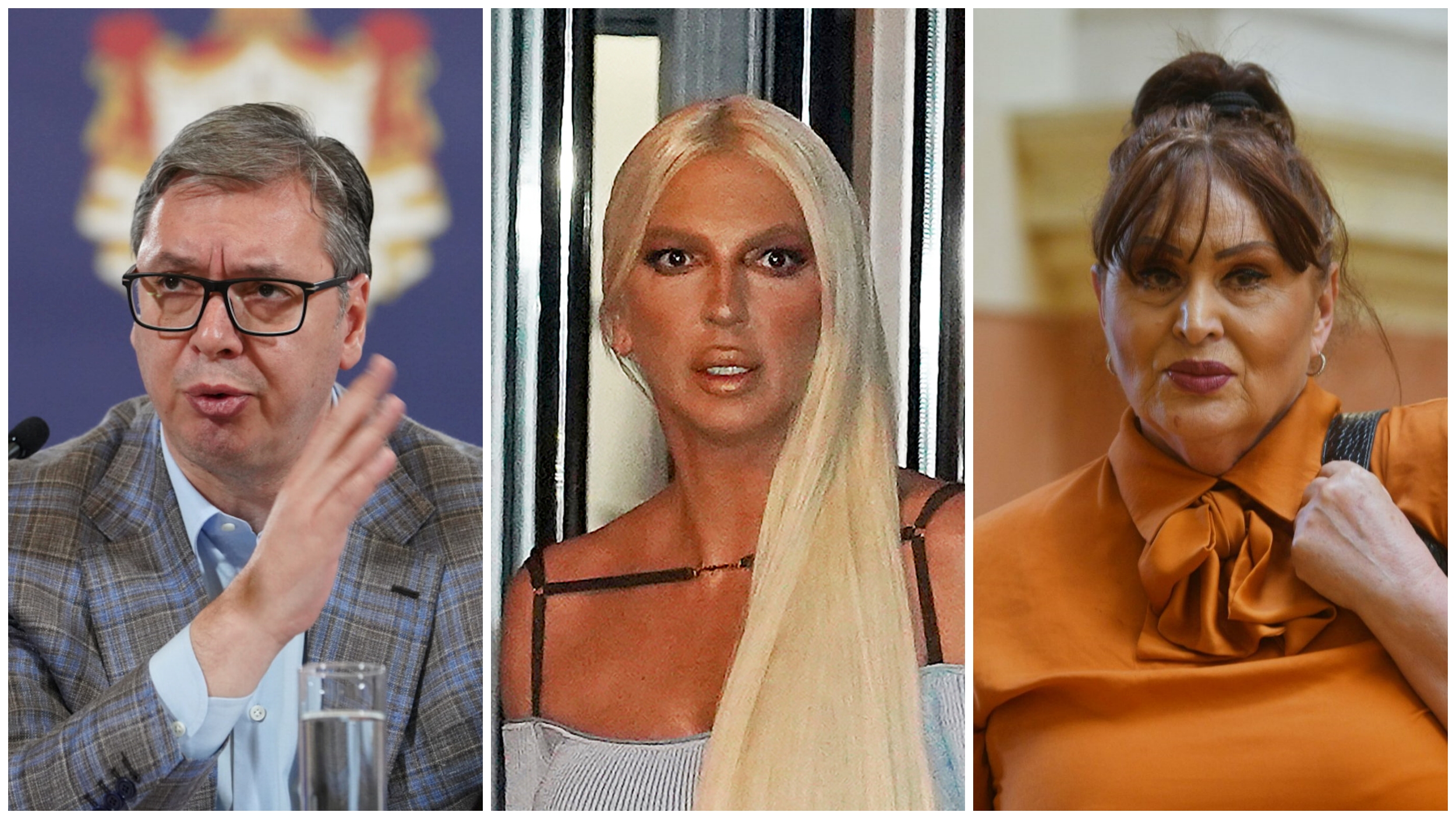 Kombo za kaver Karleuša, Nada Macura i Vučić, Karleuša u sredini