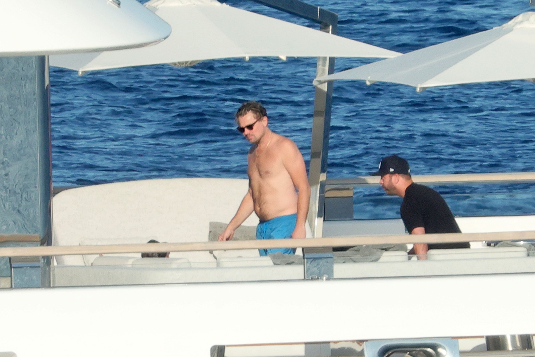 EXCLUSIVE: SHIRTLESS LEO DICAPRIO LIVIN THE LIFE AS HE RELAXES ON LUXURY YACHT WITH HIS BOYS