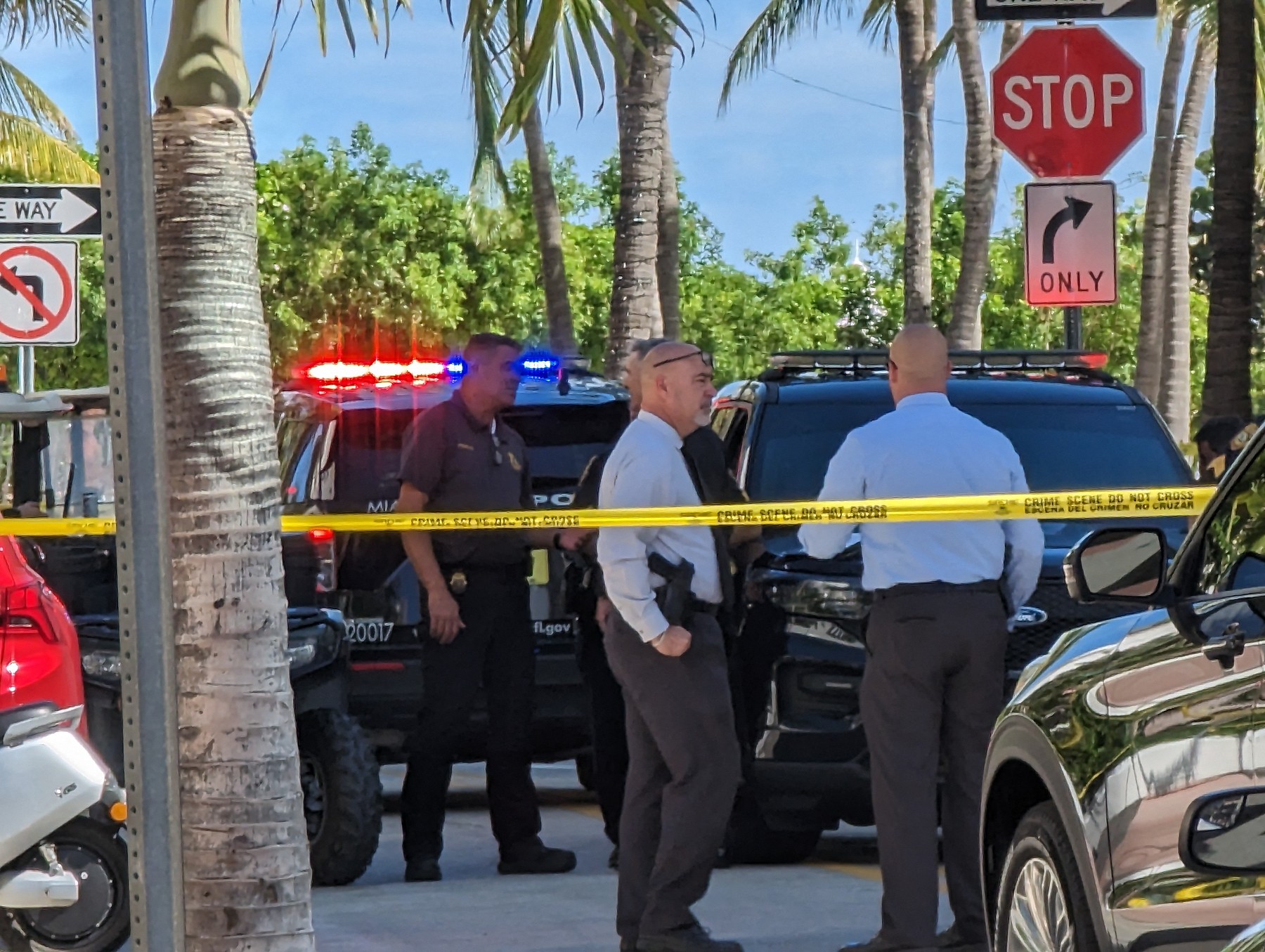 Scene of suicide jumper moments after near famed Ocean Drive on Miami Beach on Valentine's Day