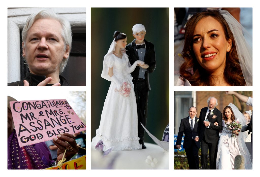 julian assange, stela morris wedding, Džulijan Asanž venčanje kombo