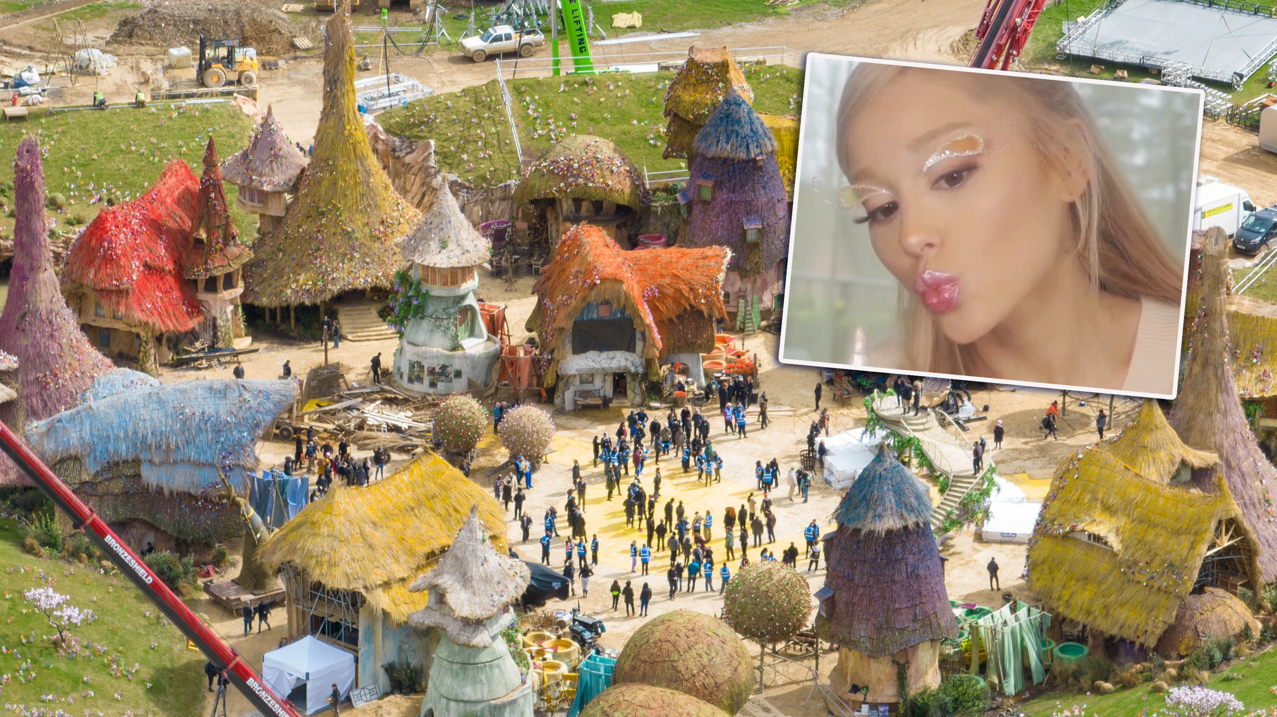 EXCLUSIVE: Fans Spot Ariana Grande On Wicked Set