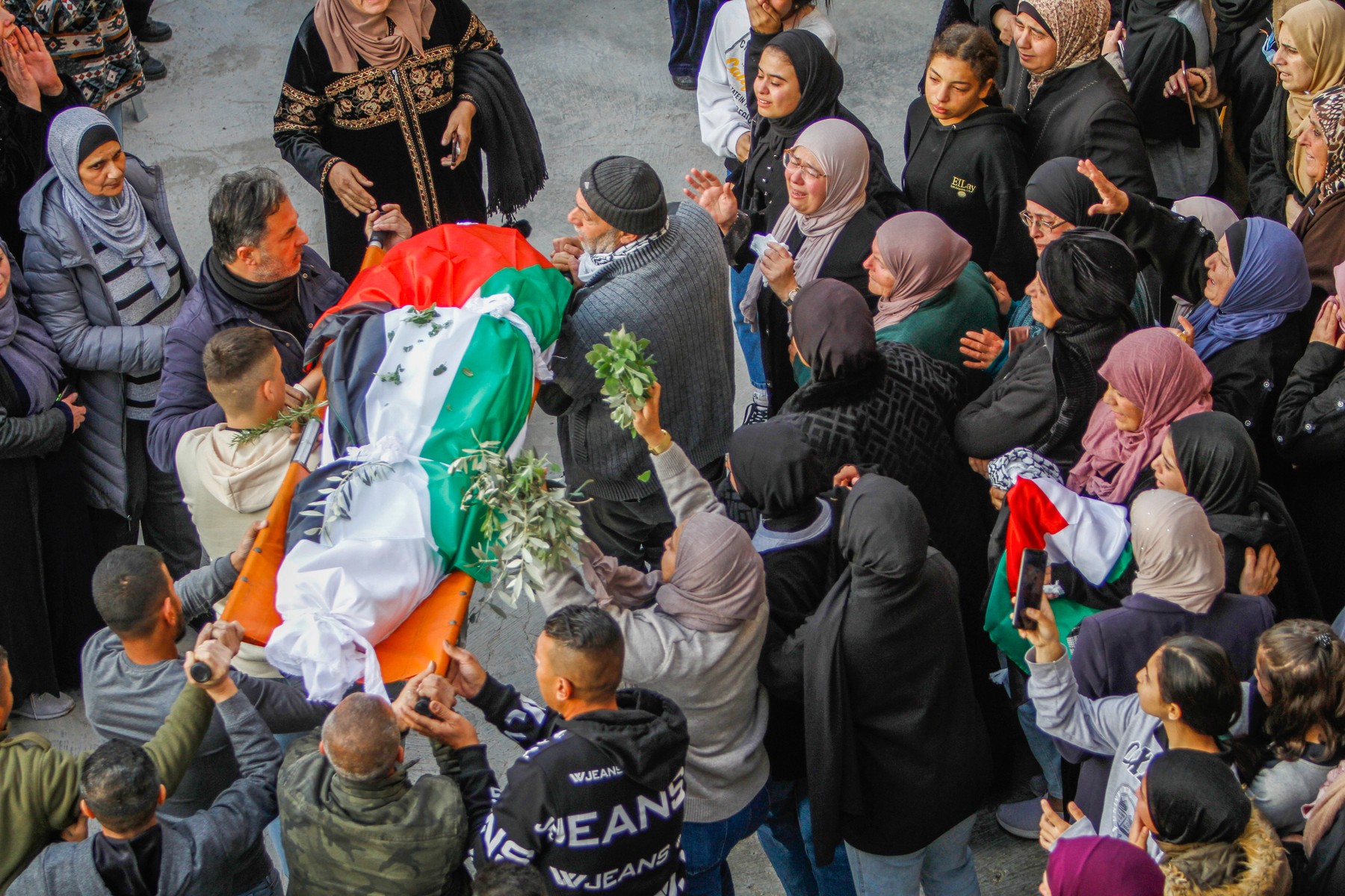 Funeral of 15-year-old Palestinian Jana Zakarneh in Jenin, Palestine - 12 Dec 2022