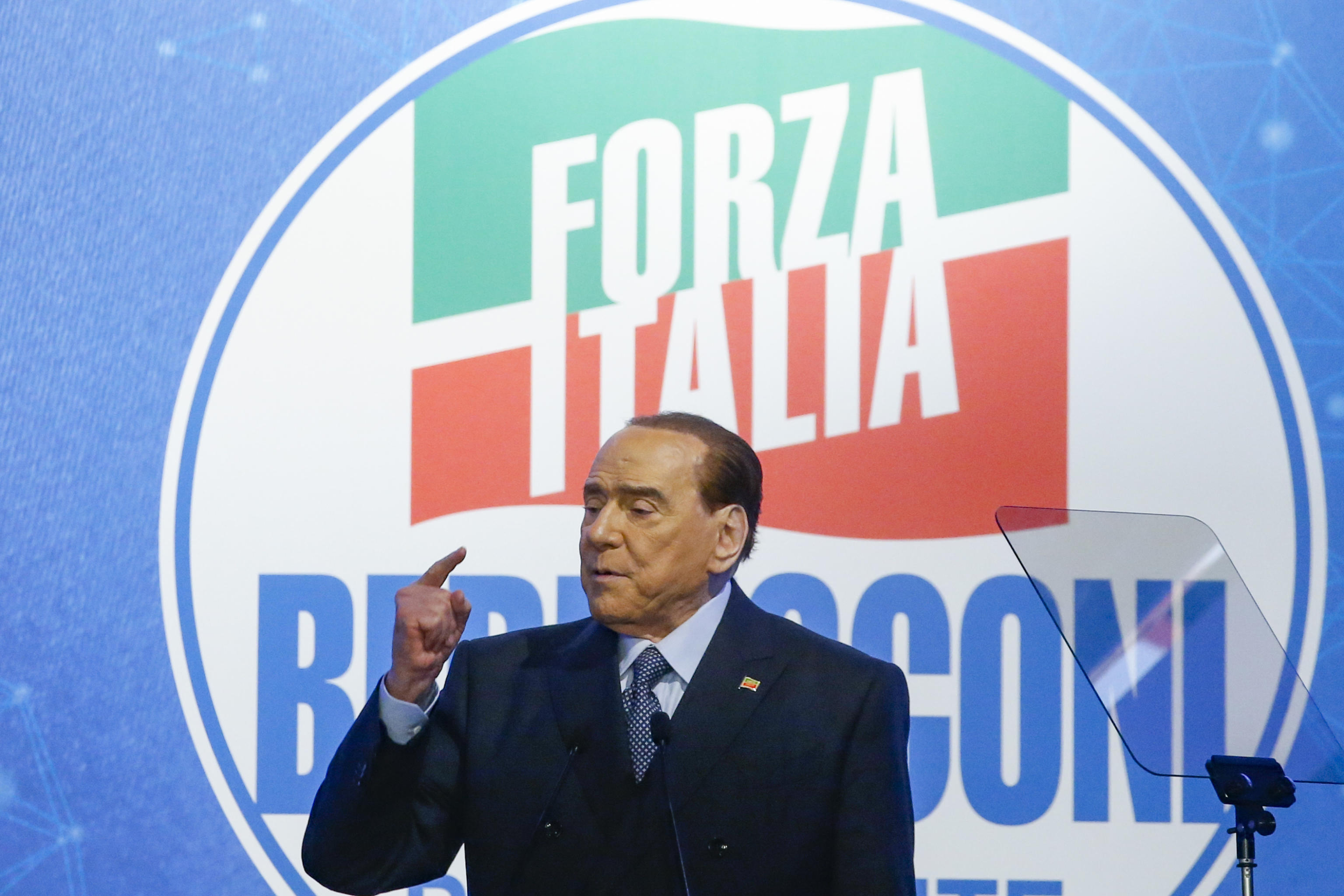 Silvio Berlusconi at Forza Italia party rally