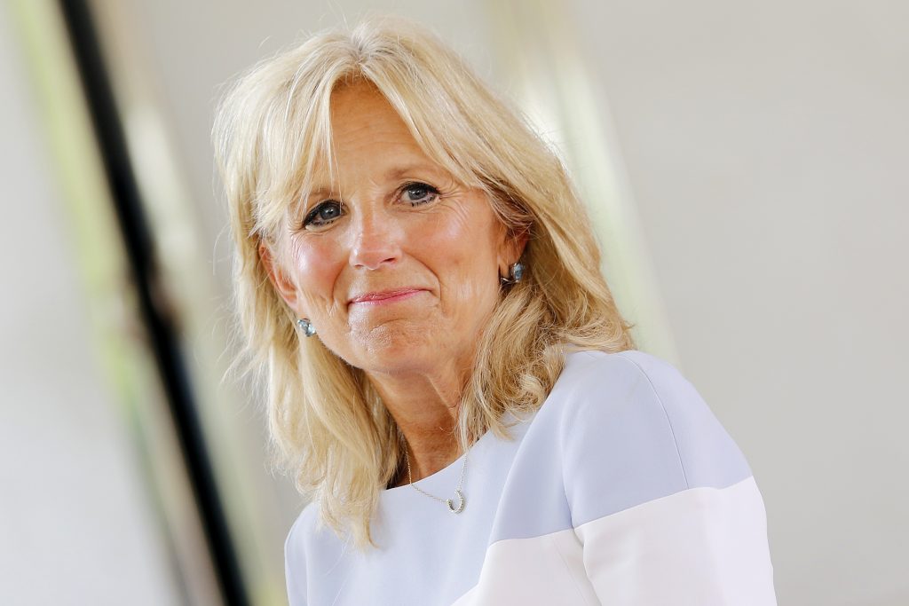 epa04853893 Jill Biden (R), wife of U.S. Vice President Joe Biden smiles as she visits the Ba Vi Orphanage in Ba Vi, Hanoi, Vietnam 20 July 2015. The Second Lady is on her visit to Hanoi from 19 to 20 July 2015.  EPA/LUONG THAI LINH