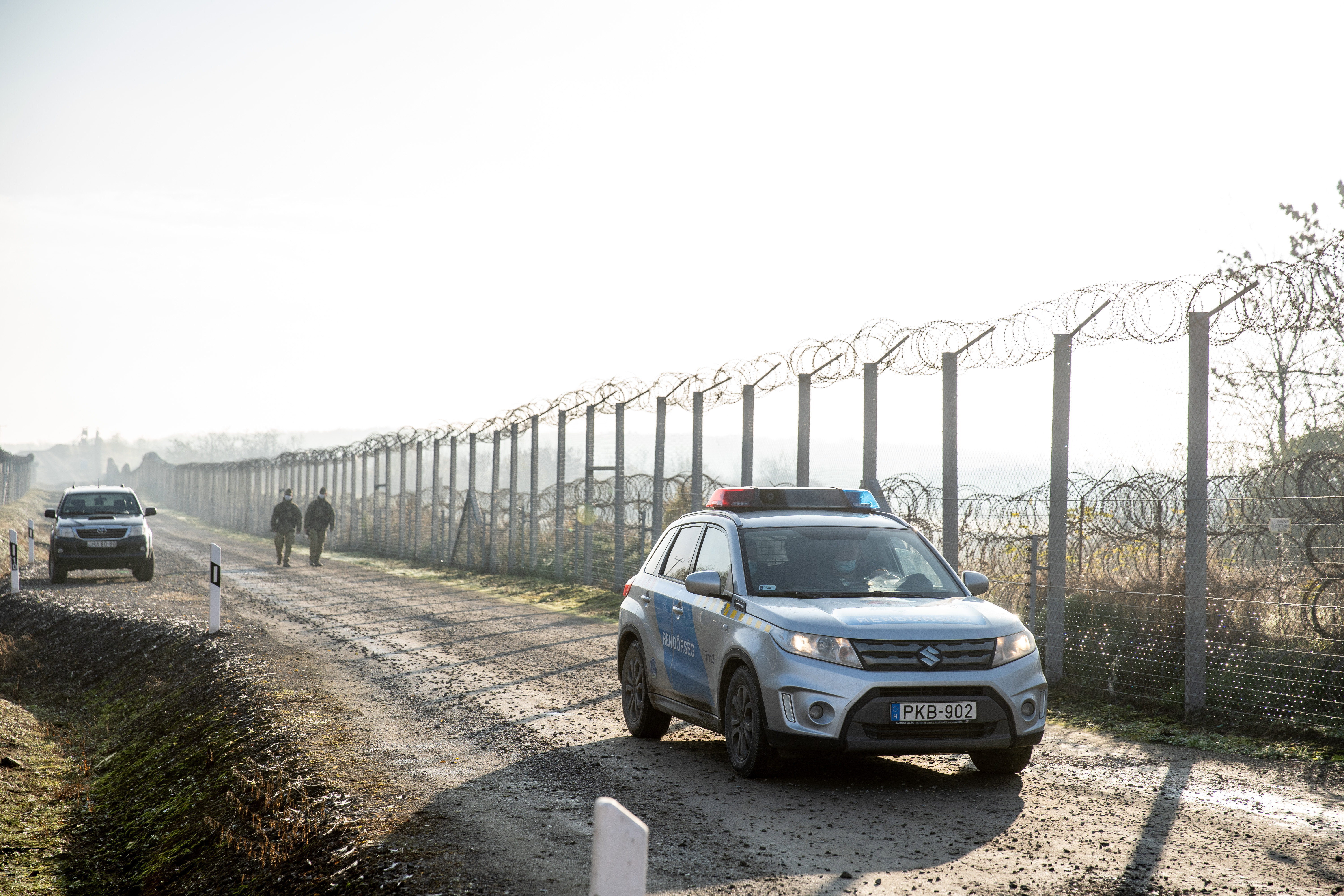 Border fence at Hungarian and Serbian border srpsko madjarska granica migratni