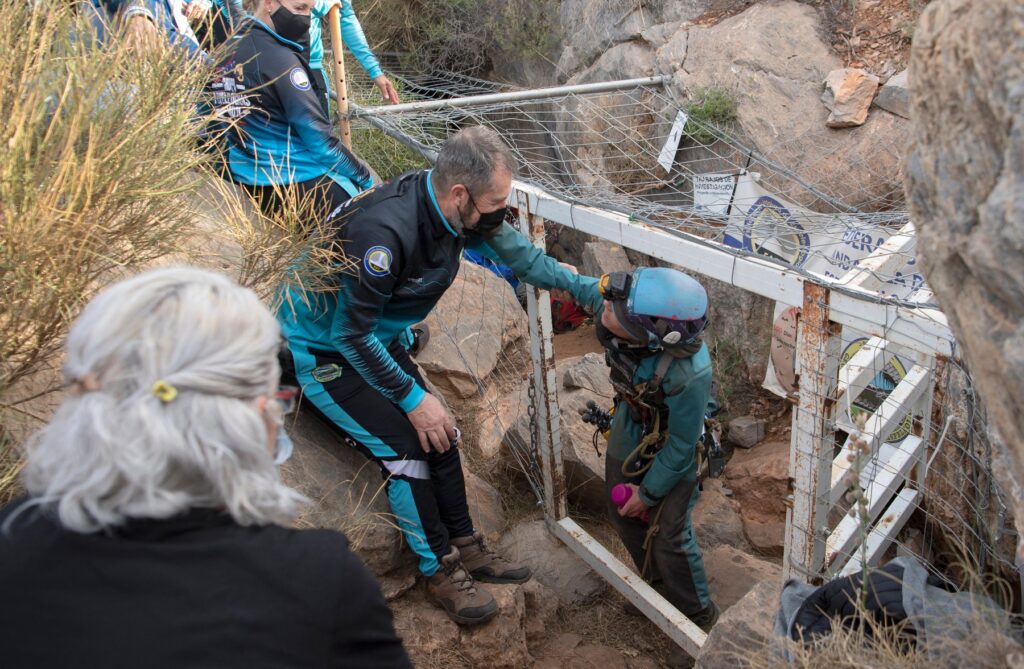 Spanish sportswoman Beatriz Flamini leaves a cave in Los Gauchos, near Motril on April 14, 2023 after spending 500 days inside.,Image: 769347400, License: Rights-managed, Restrictions: , Model Release: no, Credit line: JORGE GUERRERO / AFP / Profimedia