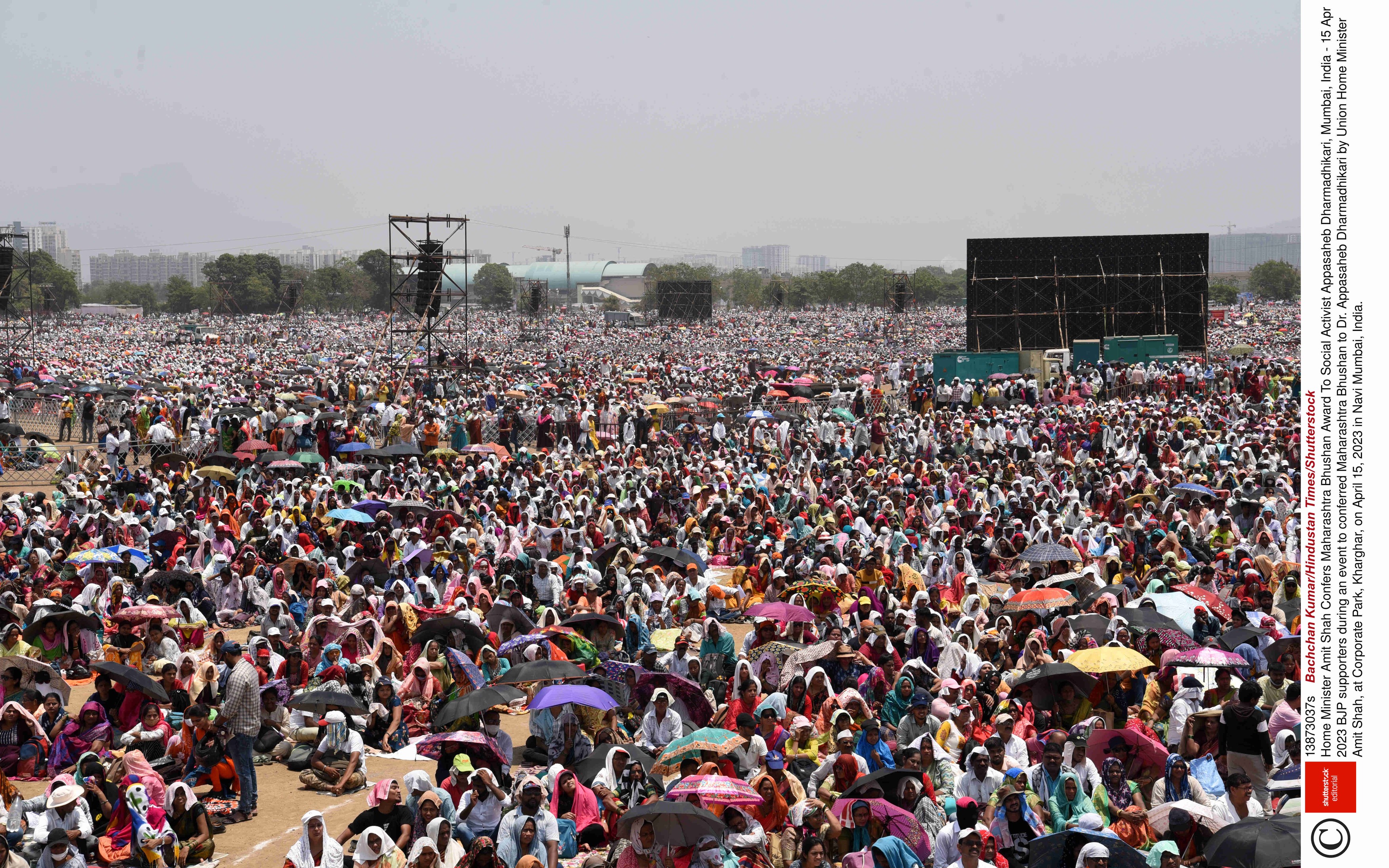 Home Minister Amit Shah Confers Maharashtra Bhushan Award To Social Activist Appasaheb Dharmadhikari, Mumbai, India - 15 Apr 2023