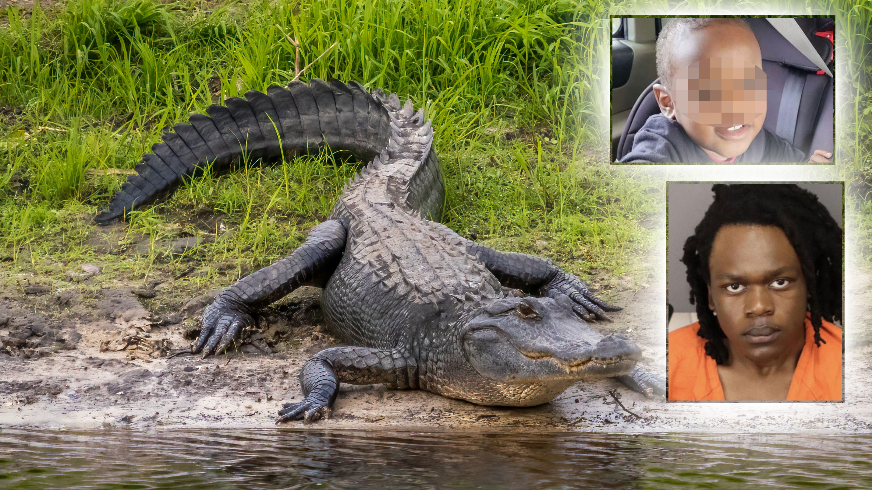 American Alligator along  Myakka River in Myakka River State Park in Sarasota Florida USA