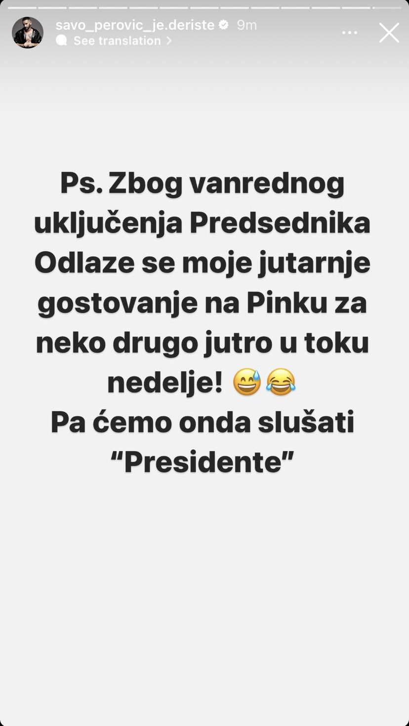 Savo Perović Foto: Instagram/savo_perovic_je.deriste