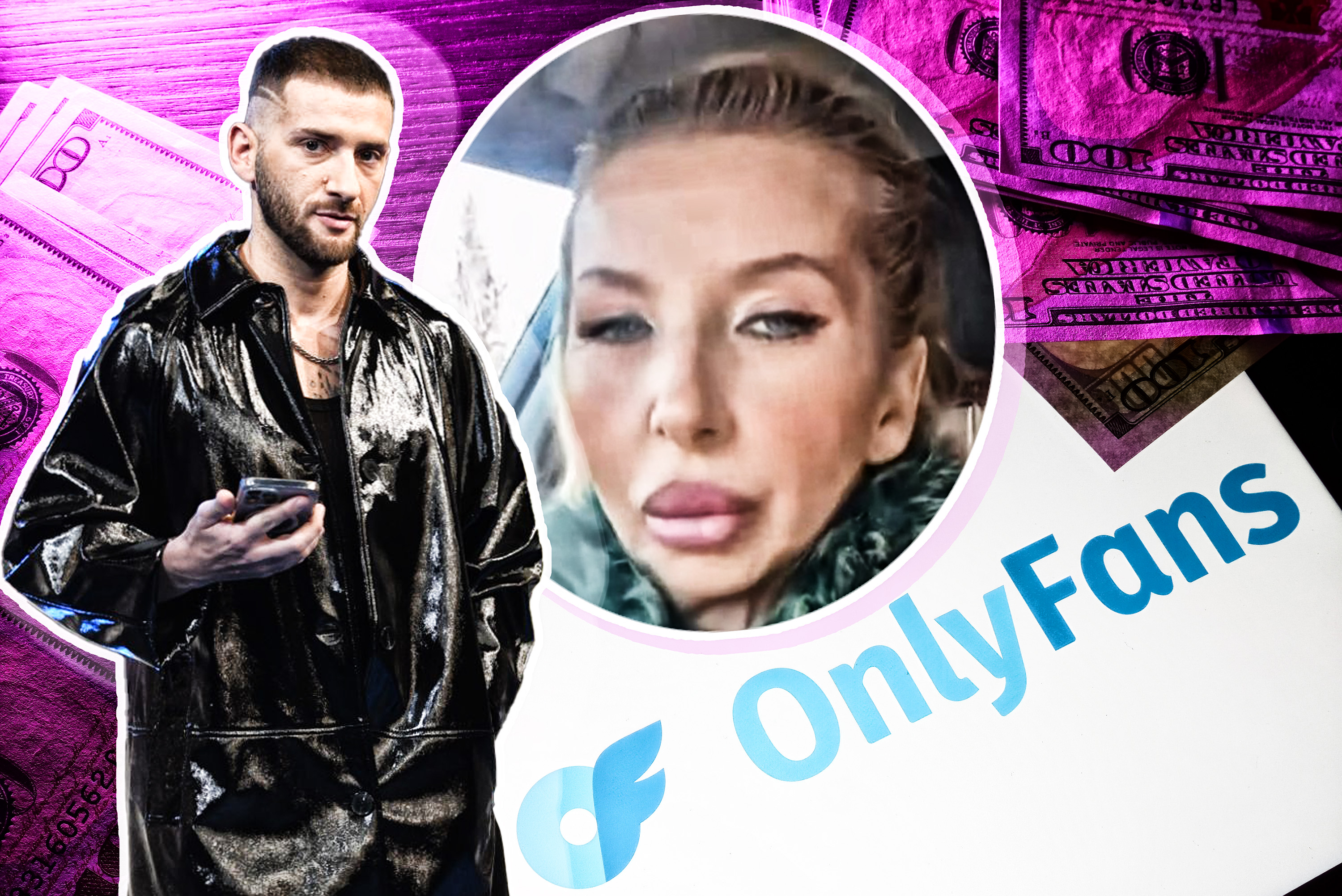 KYIV, UKRAINE - May 4, 2022. Tablet with onlyfans logo and money. Editorial.