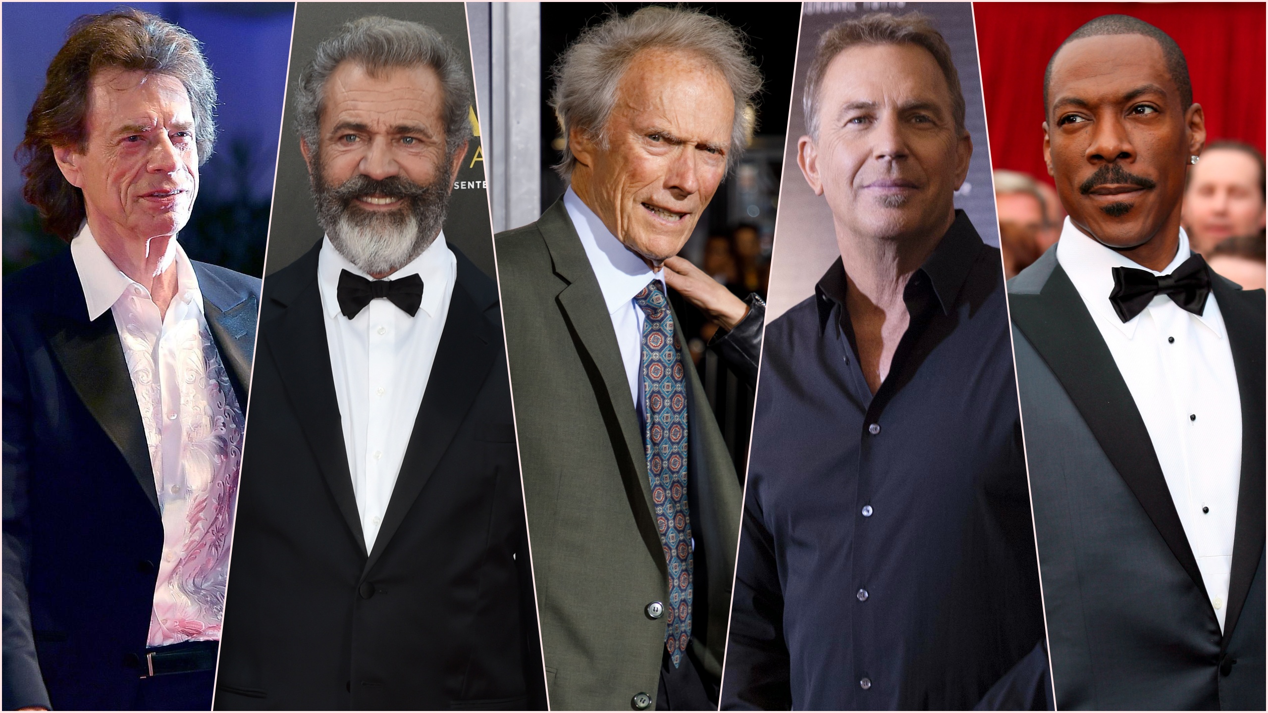 Mik Džeger, Mel Gibson, Klint Istvud, Kevin Kostner i Edi Marfi, kombo Foto: EPA-EFE/ETTORE FERRARI/EUGENE GARCIA/EPA/DEAN LEWINS/MAURIZIO BRAMBATTI/SEAN MASTERSON