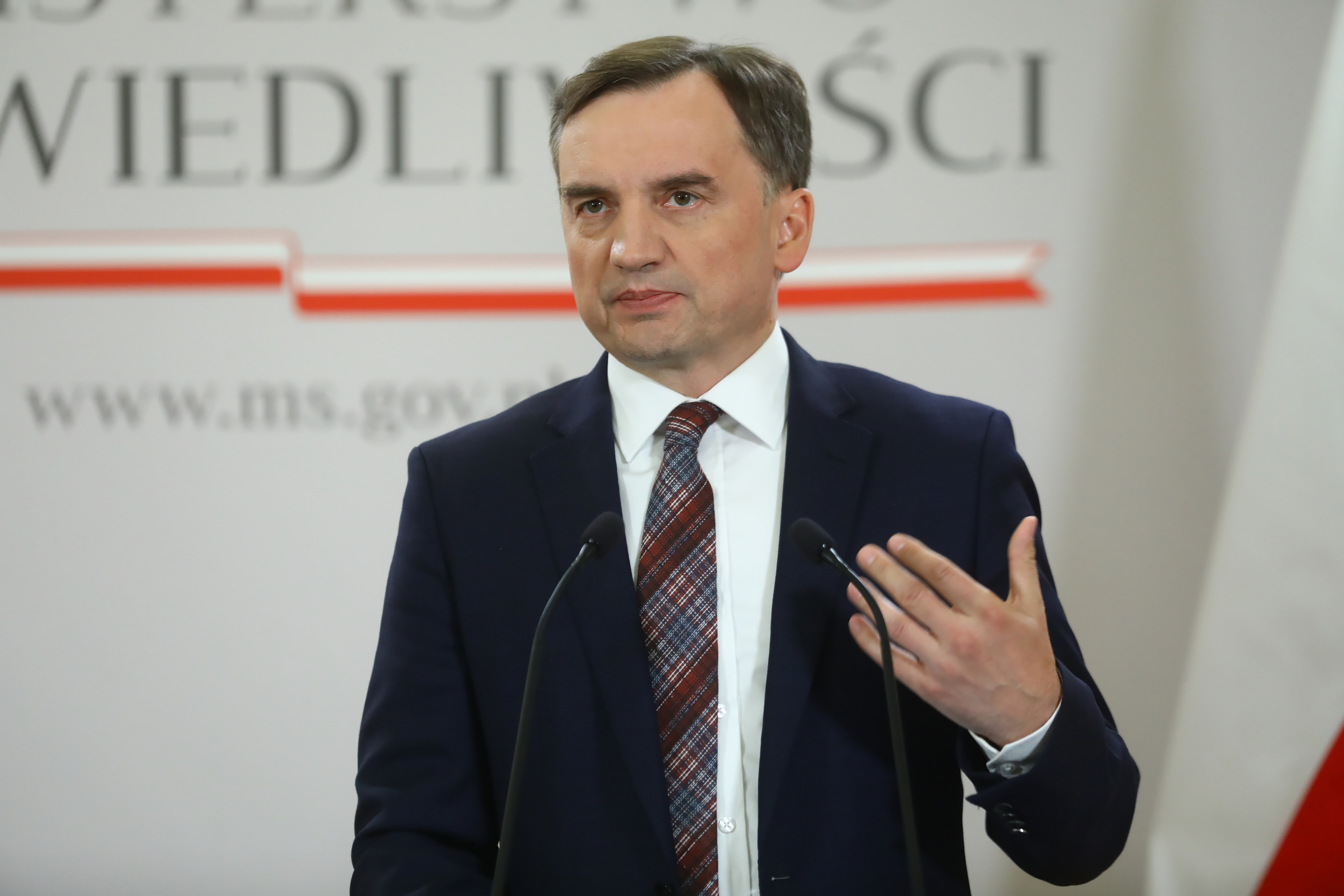 Polish Justice Minister Zbigniew Ziobro press conference