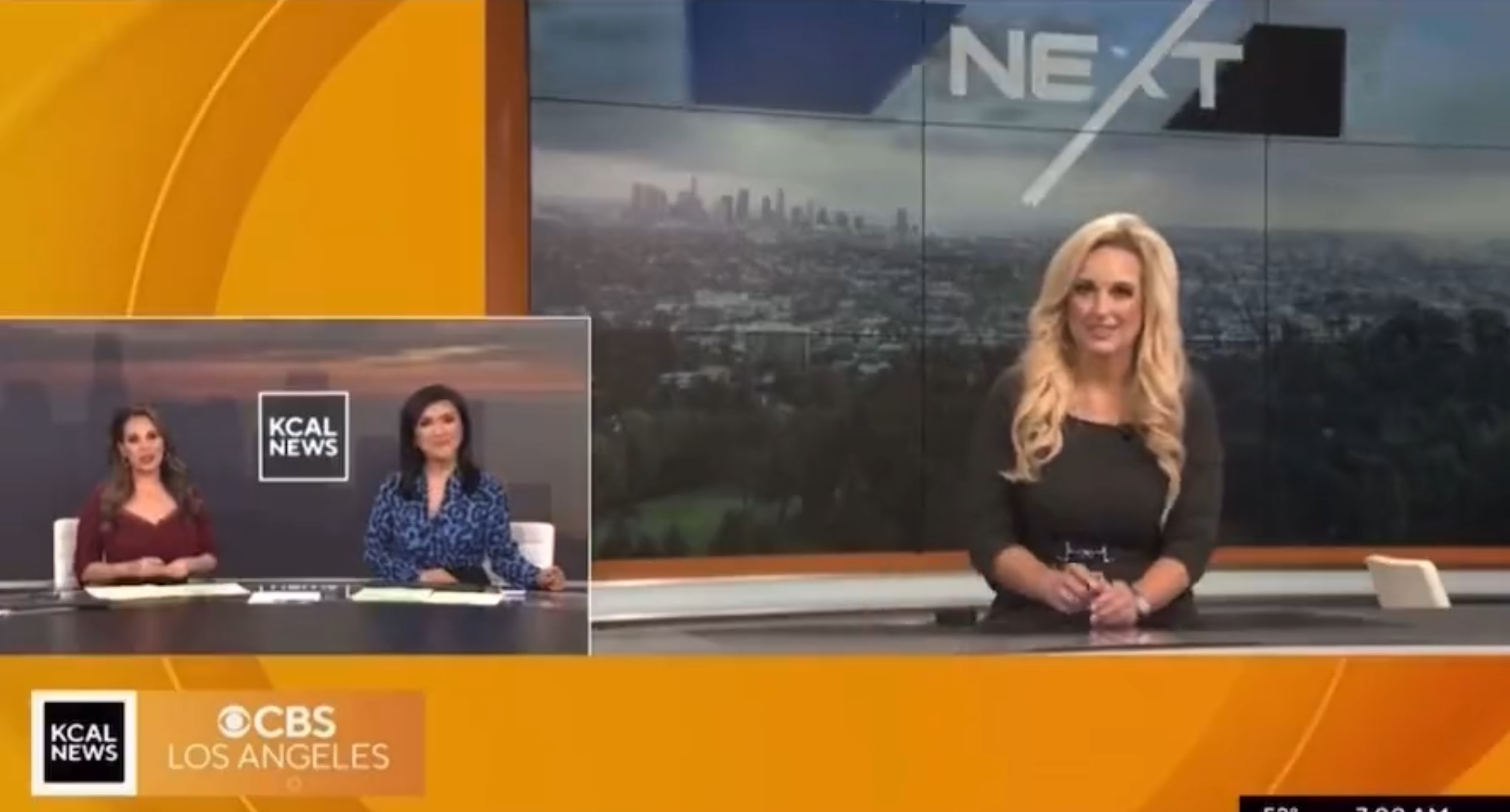 Voditeljka, prezenterka, padanje u nesvest Foto: Printscreen/CBS Los Angeles/KCAL NEWS