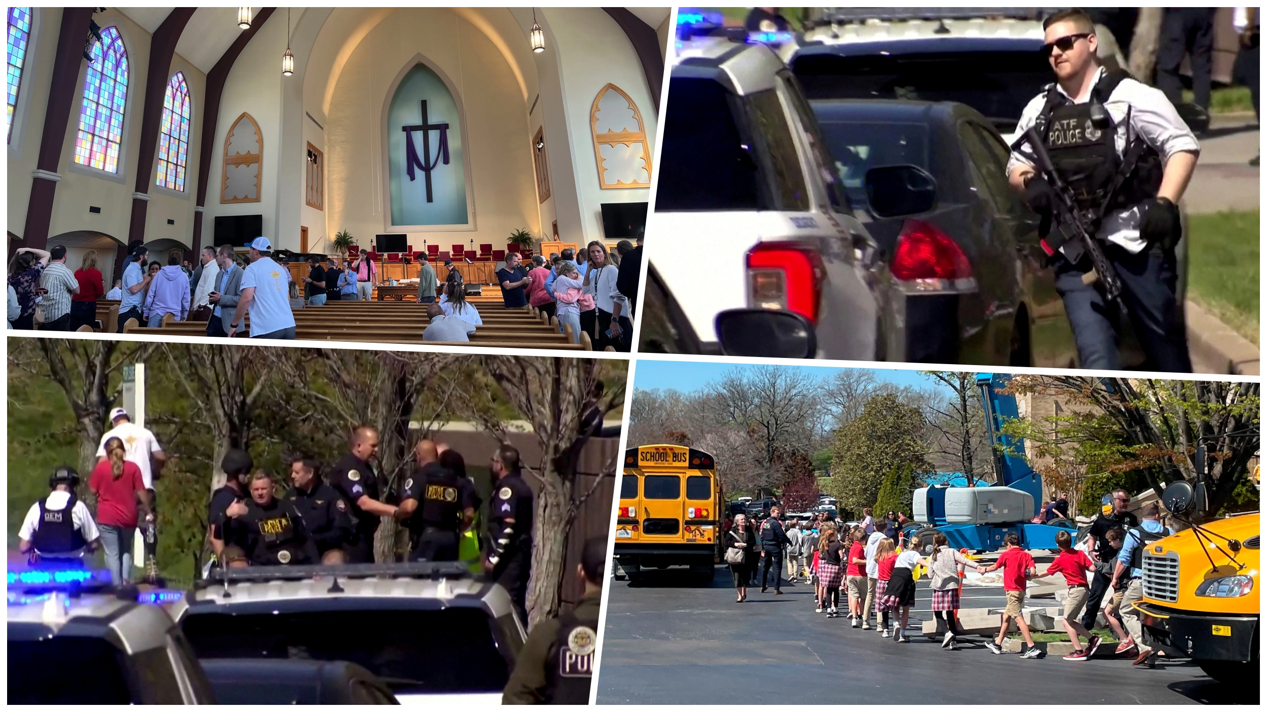 Apolice officer entrance to The Covenant School after a shooting in Nashville
