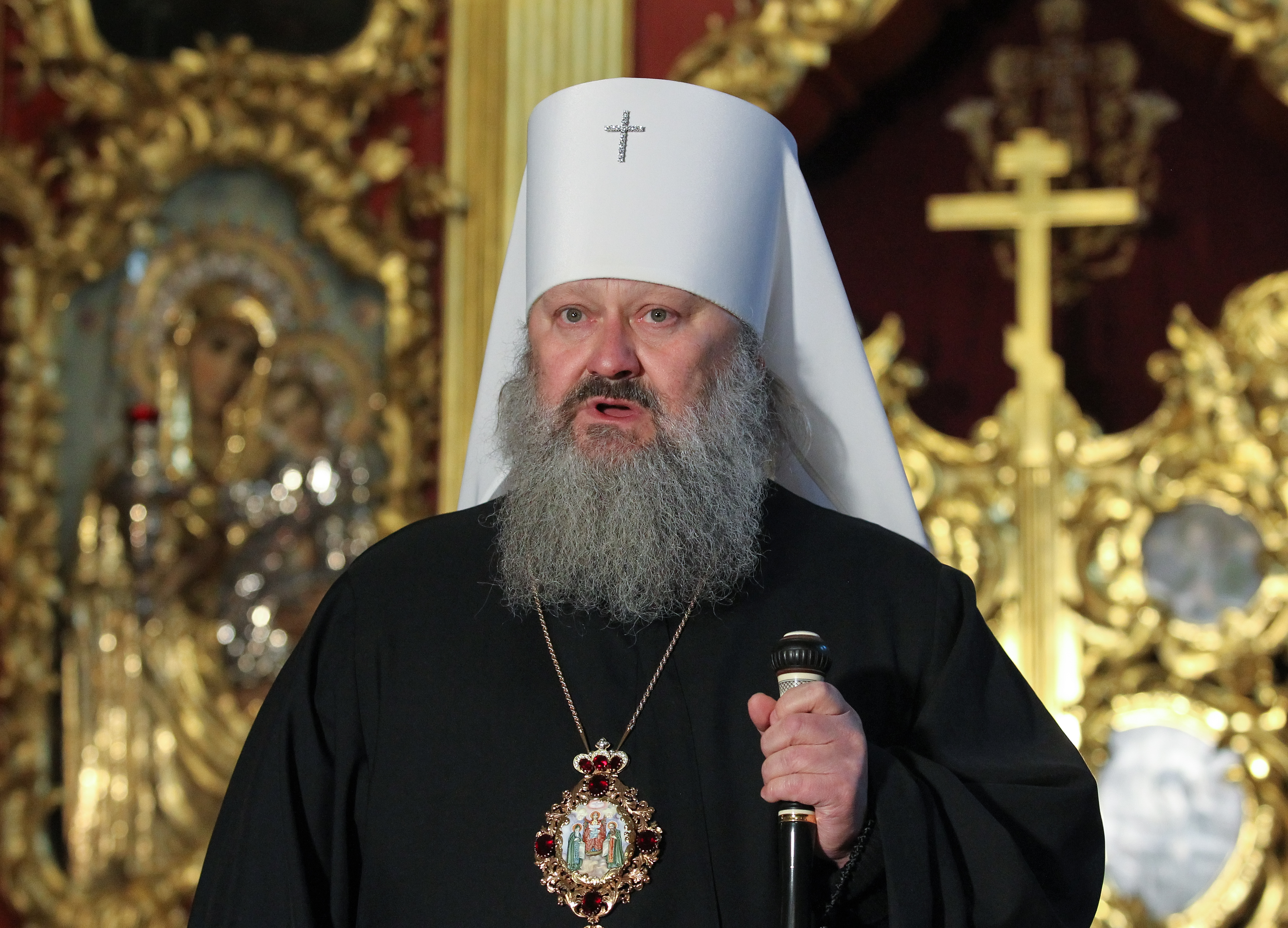 Starešina Kijevsko-pečerske lavre mitropolit Pavel Russian Orthodox Church monastery in Kiev suspected of inciting hatred