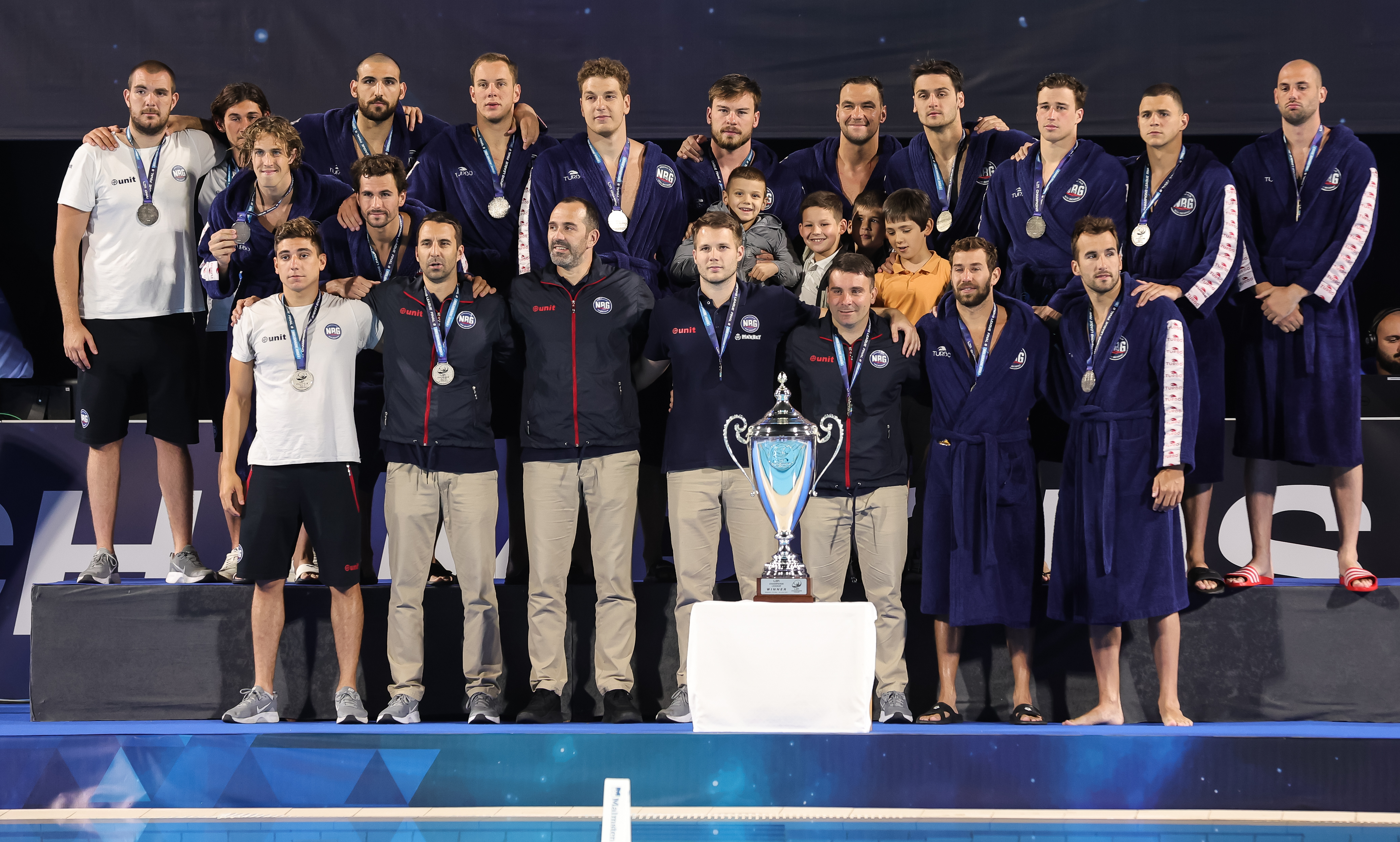 during the LEN Water Polo Champions League Gold medal Final match between VK Novi Beograd and Pro Recco in Belgrade, Serbia, 03 June 2023. (Photo by Pedja Milosavljevic/Starsport.rs ©)
