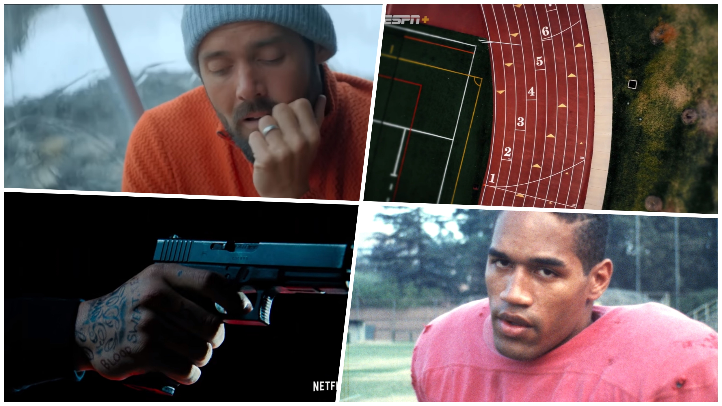 Finding Michael, Listen, Killer Inside: The Mind of Aaron Hernandez, O.J.: Made in America Ako mož neki kombo ova četiri dokumentarca :)