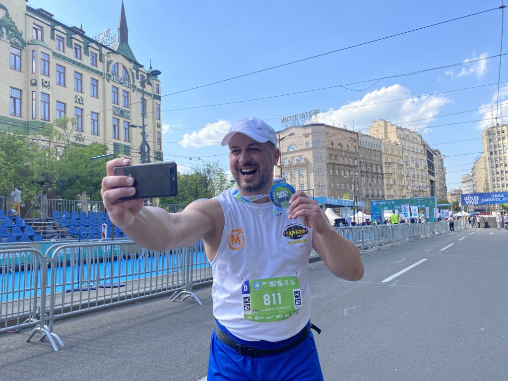 Vladimir Stanojević, novinar iz Niša, maraton, trkač, trčanje, Beogradsaki maraton Foto: Privatna arhiva