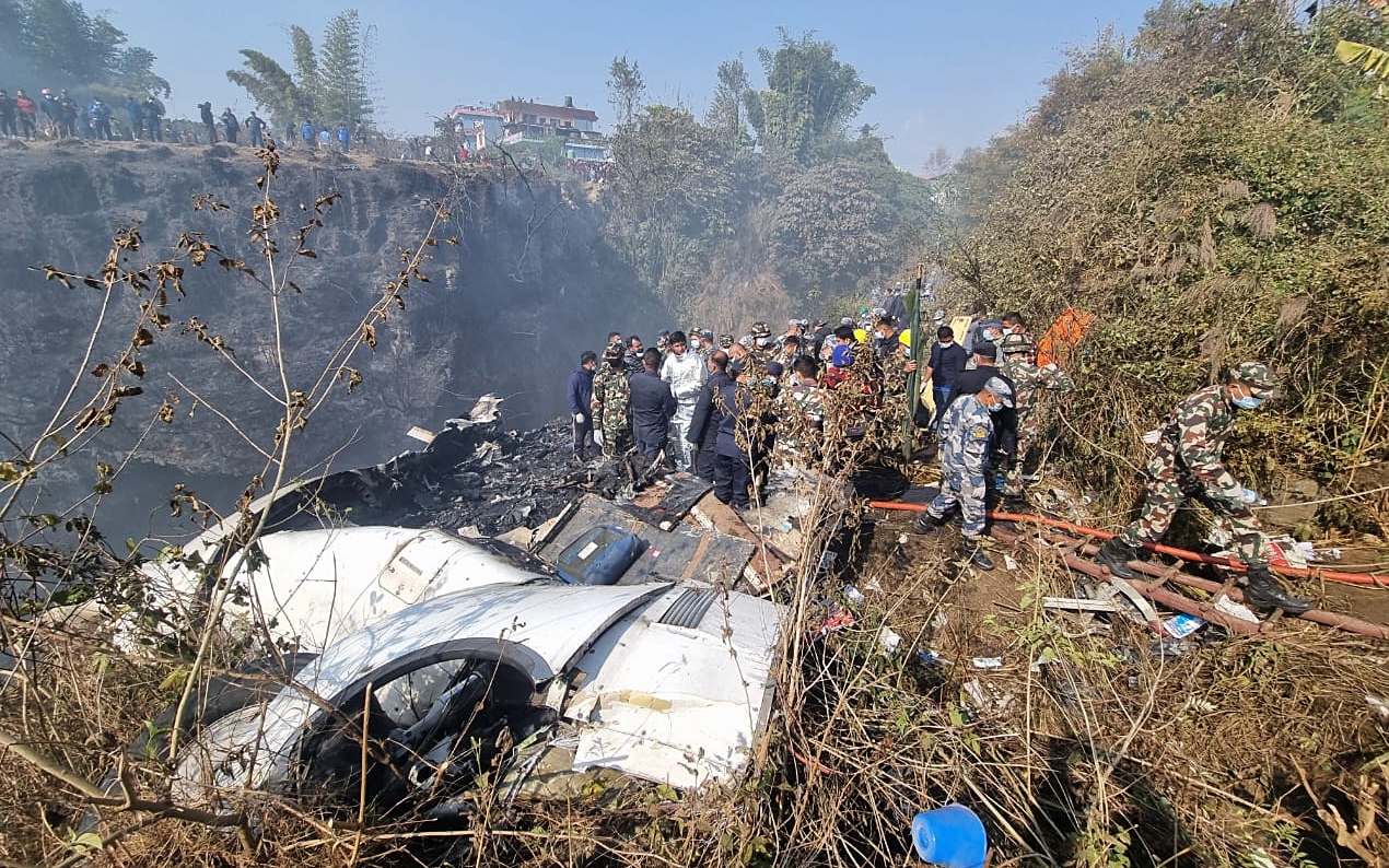 Yeti Airlines ATR72 aircraft carrying 68 passengers crashes in Pokhara, Nepal