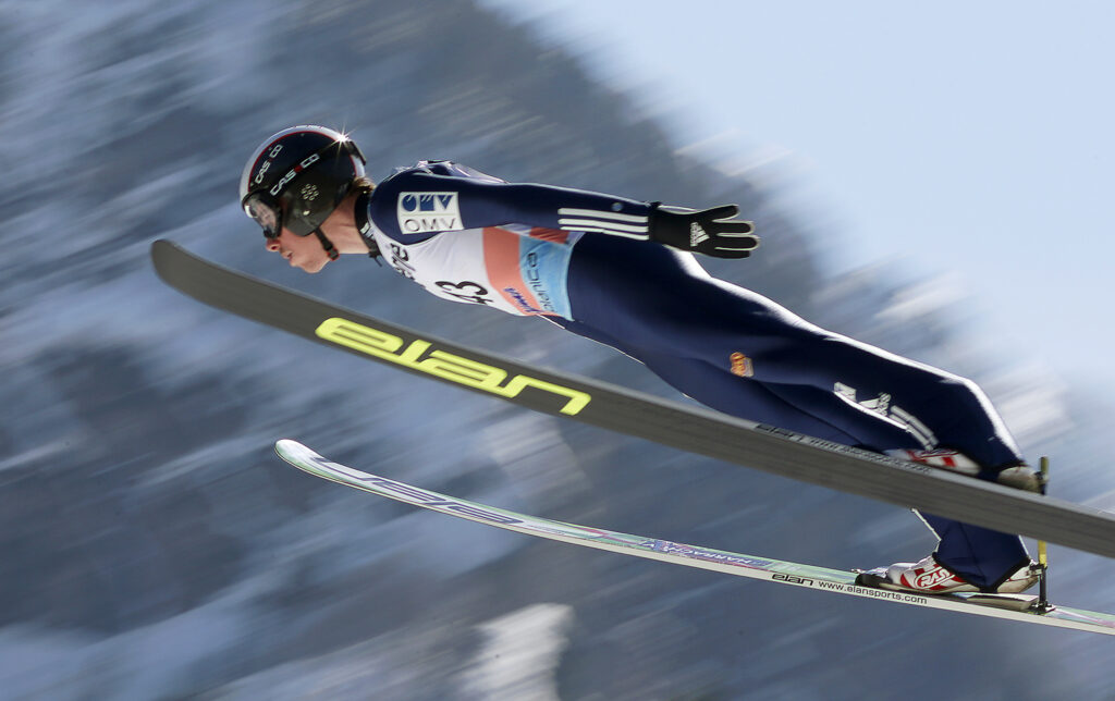 epa04133248 Antonin Hajek of the Czech Republic in action during the training session for the Large Hill individual competition of the Ski Jumping World Cup in Planica, Slovenia, 20 March 2014.  EPA/ANTONIO BAT