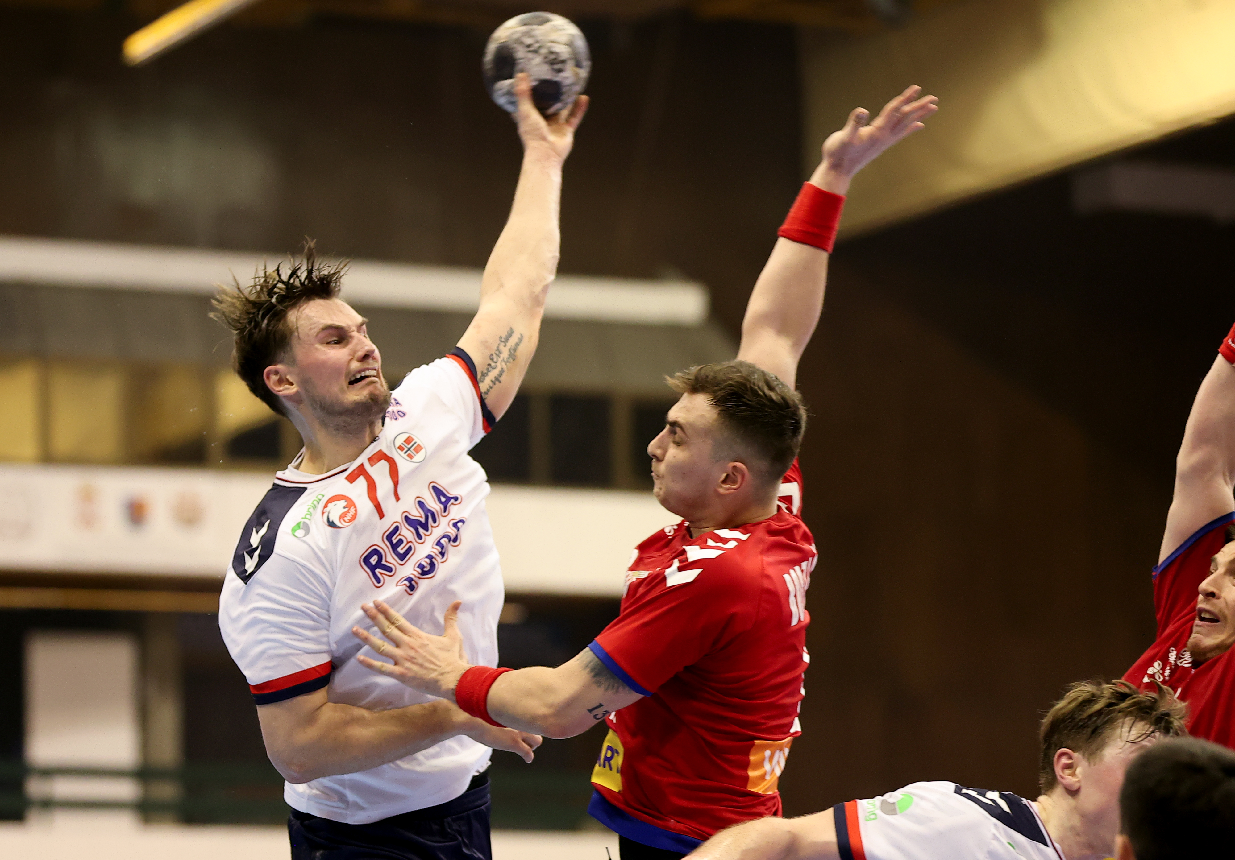 Norway's Magnus Abelvik Rod in action during EHF Phase 2 qualifying handball match between Serbia and Norway in Novi Sad, Serbia, on March 9, 2023.
Photo: © 2023 Pedja Milosavljevic / STARSPORT