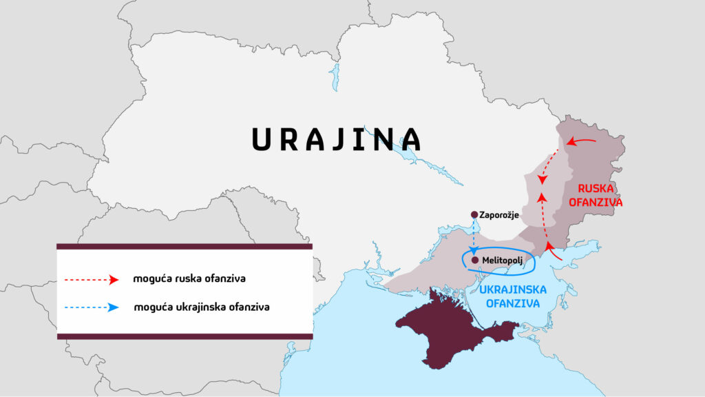 Mapa, ruska i ukrajinska ofanziva