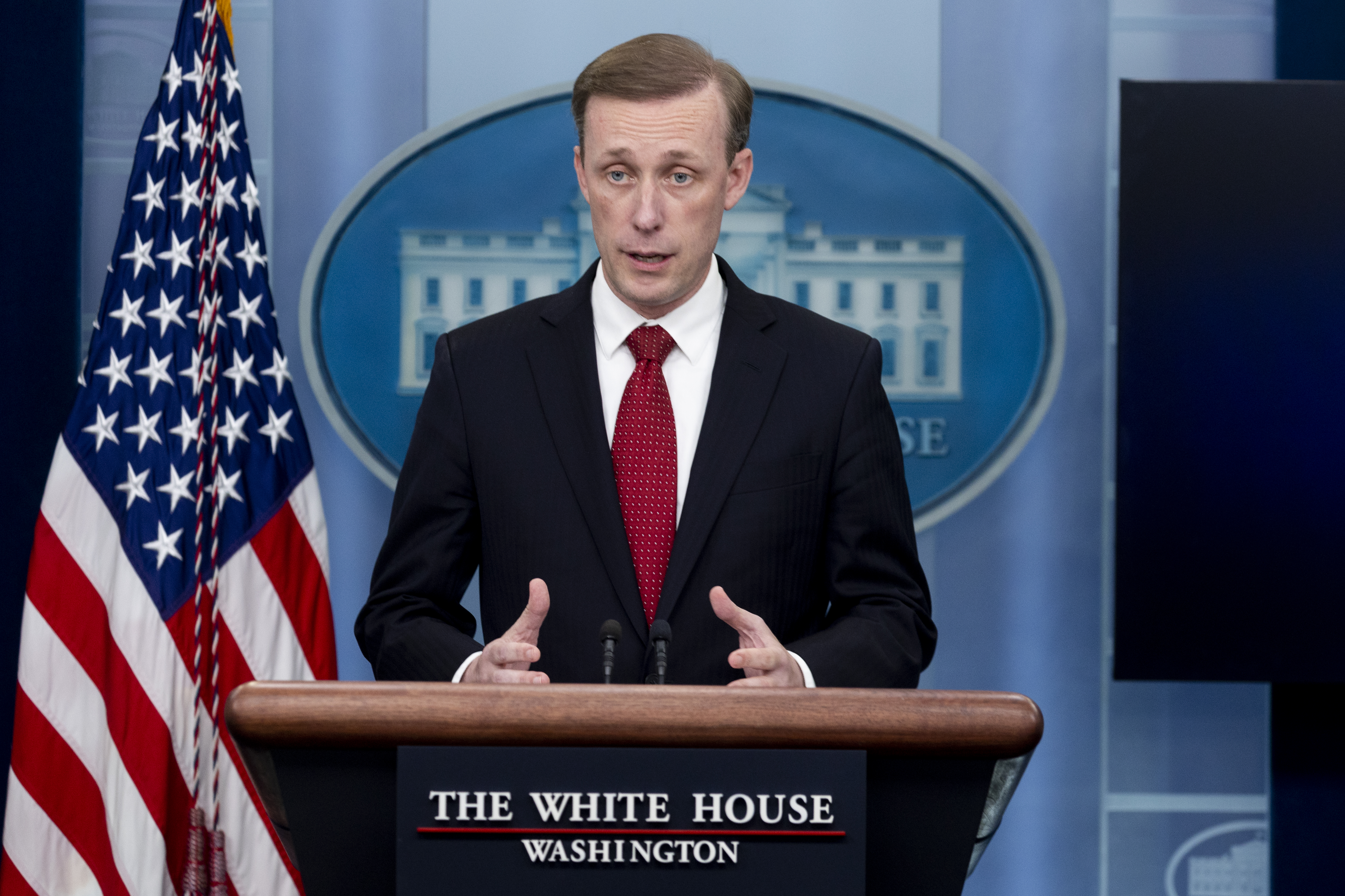 National Security Advisor to US President Joe Biden, Jake Sullivan, discusses the response of the United States to Russia's annexation of territories in Ukraine