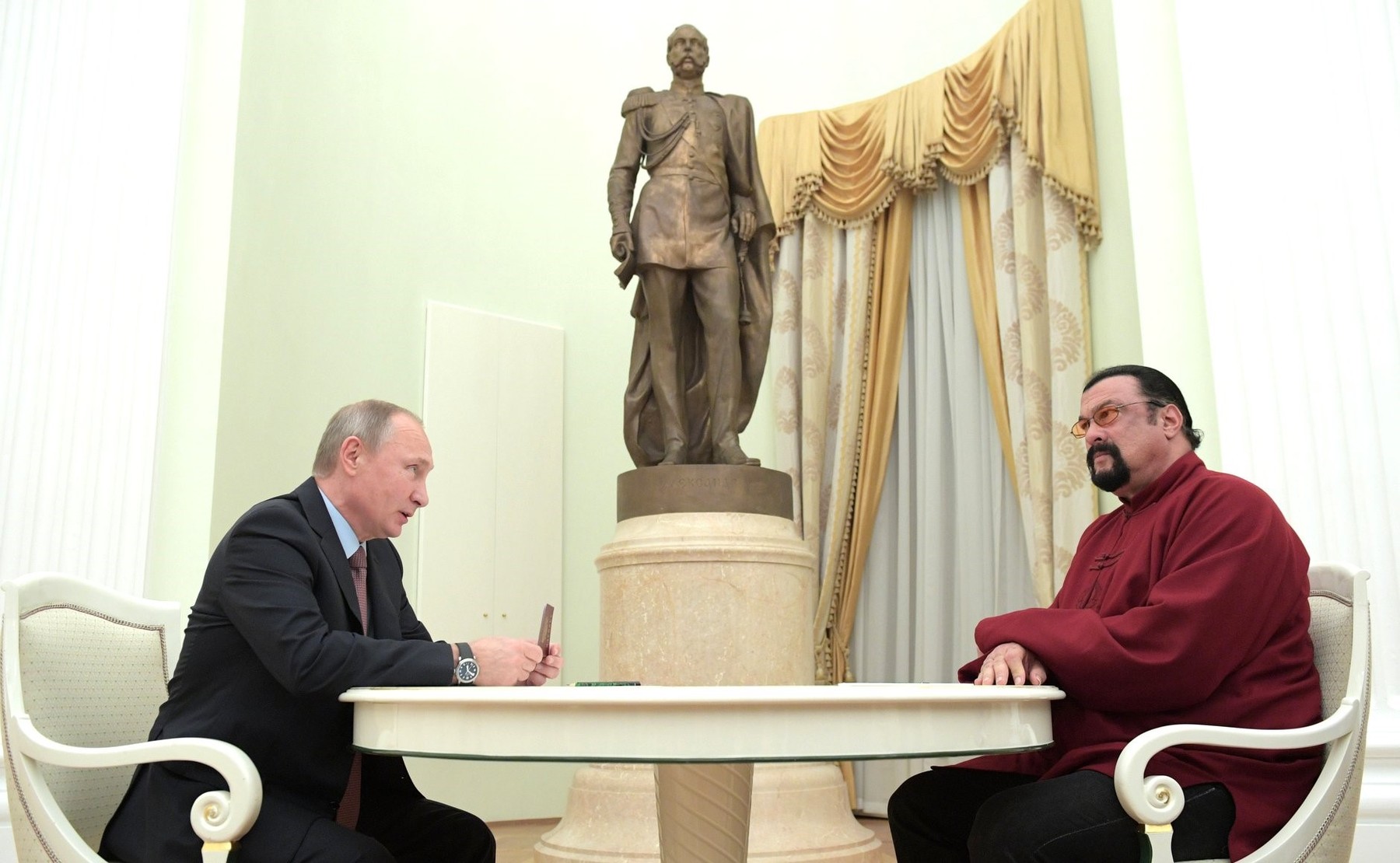 Vladimir Putin meets American actor Steven Seagal