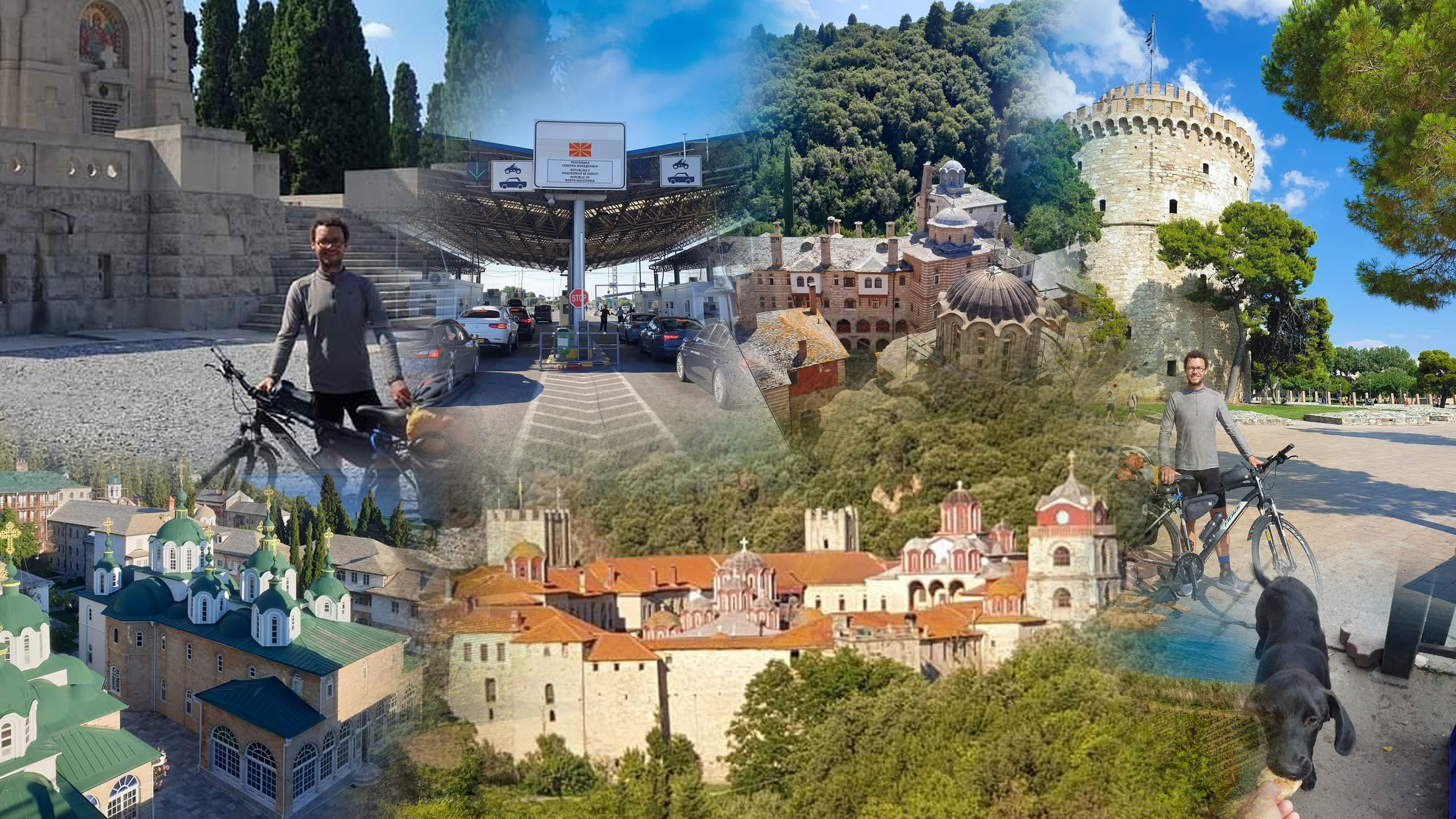 Holy Monastery Hilandar landscape HDR, Mount Athos Putovanje biciklom do Hilandara