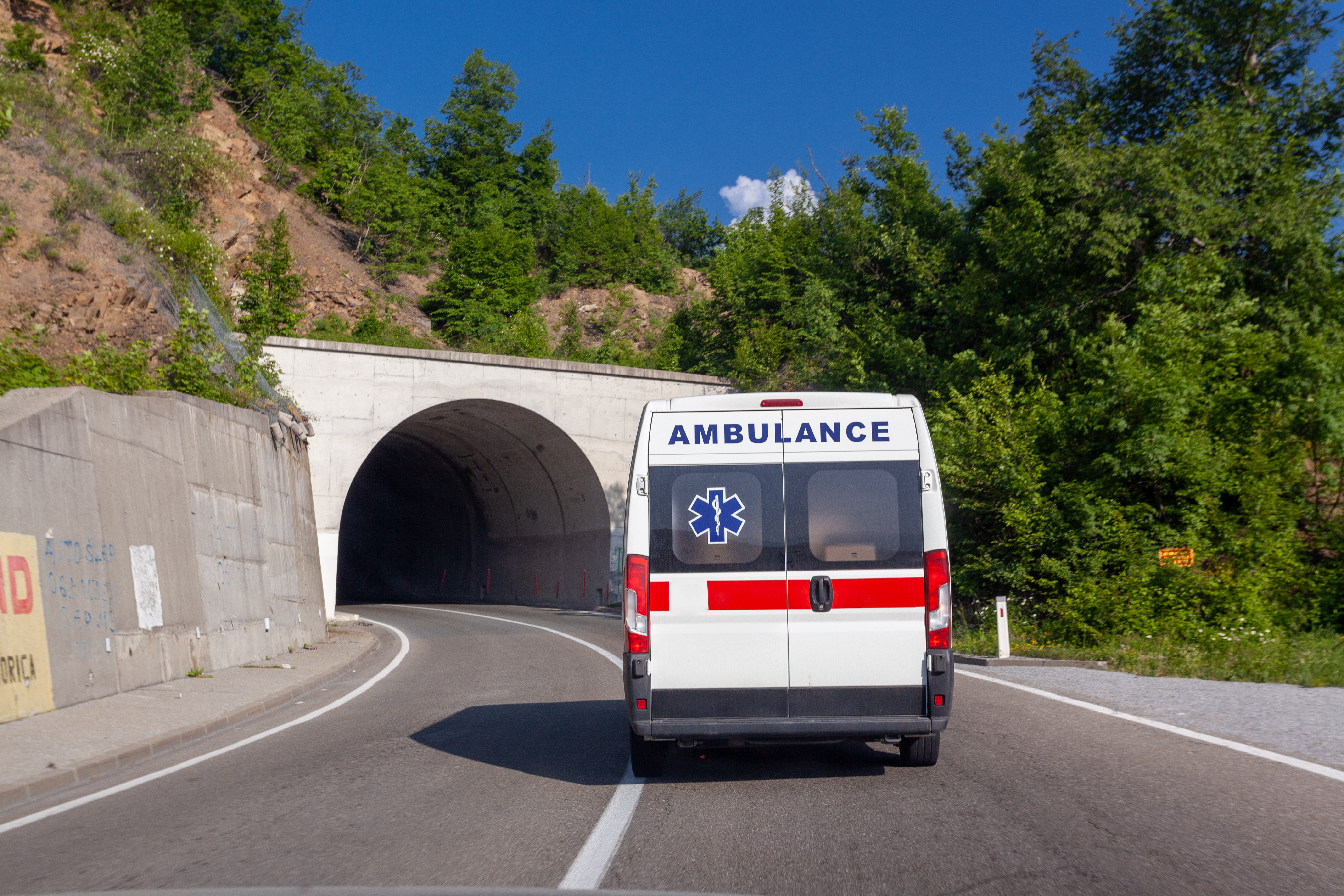 Ambulance,Wan,On,Mountain,Road,In,Montenegro