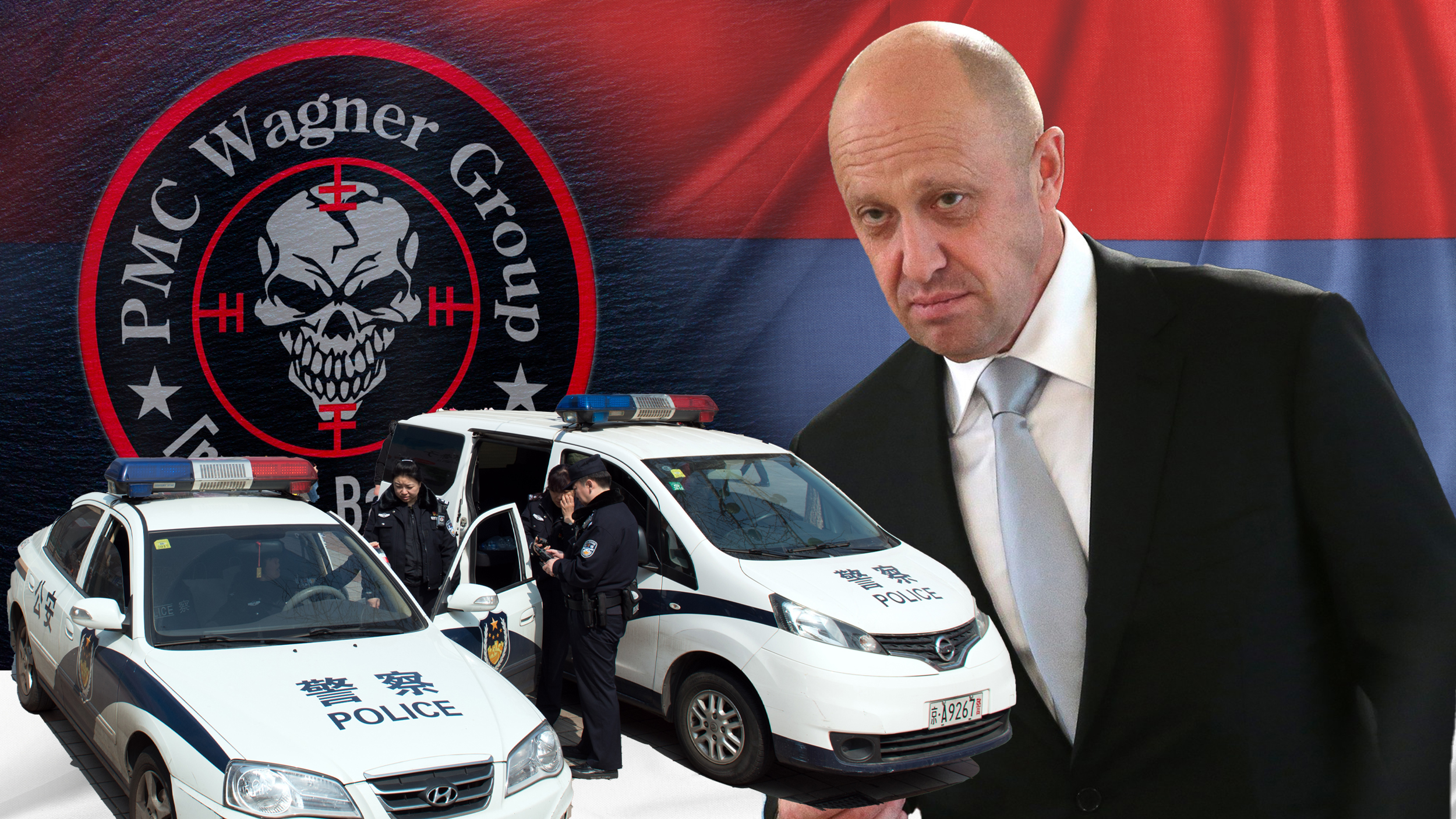 Foto:Mikhail Metzel / TASS / Profimedia
Wagner grupa, Yevgeny Prigozhin, srpska zastava u pozadini, neka kineska policija