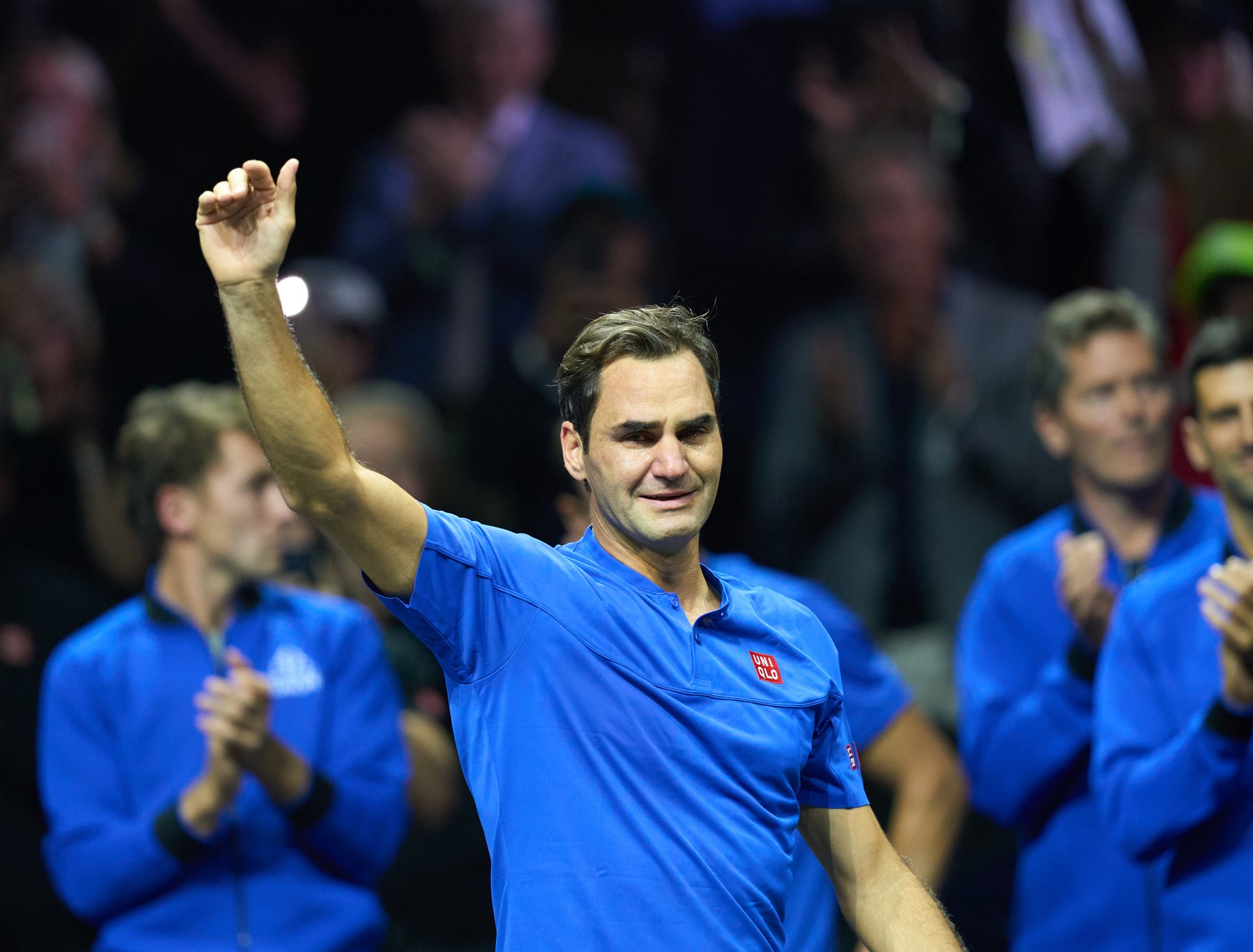 Sep 23, 2022; London, United Kingdom;  A tearful Roger Federer (SUI) after his last  Laver Cup Tennis match.,,Image: 728832122, License: Rights-managed, Restrictions: , Model Release: no, Credit line: Peter van den Berg / Avalon / Profimedia