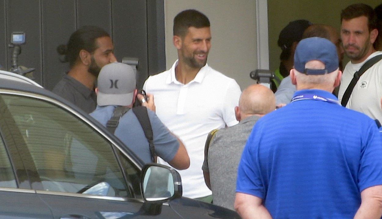 Novak Djokovic arrives at Perth Airport