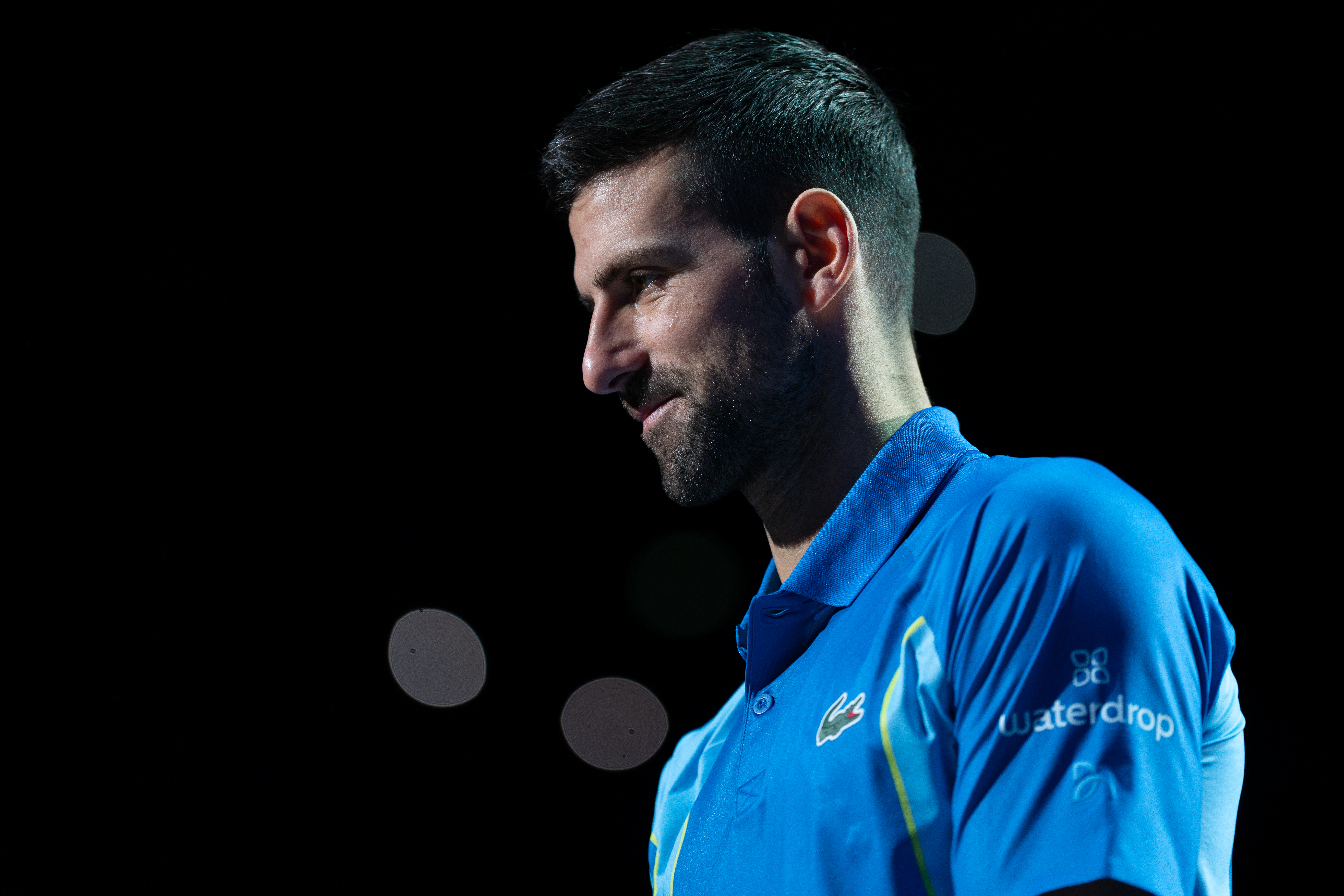 PARIS, FRANCE - NOVEMBER 05: Novak Djoković of Serbia during the finals match against Grigor Dimitrov of Bulgaria on day seven of the Rolex Paris Masters at Accor Arena in Bercy on November 05 in Paris, France (Photo by Andrija Sokovic/Starsport)