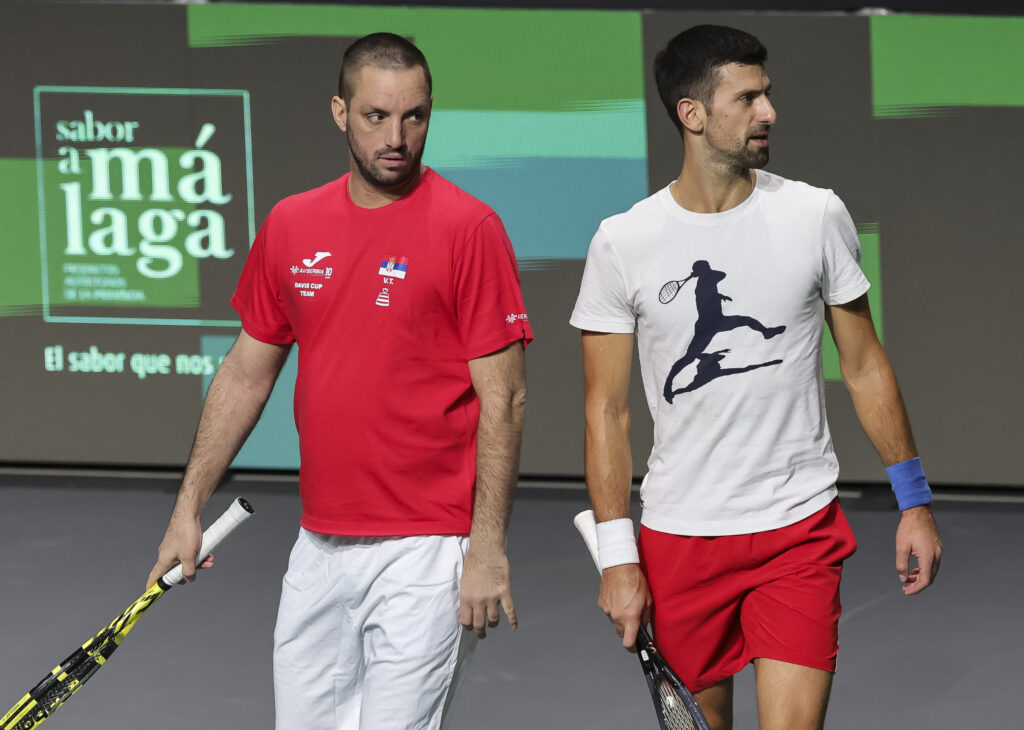 during the 2023 Davis Cup  Final at Palacio de Deportes José María Martín Carpena, on November 22, 2023 in Malaga, Spain. (Photo by Srdjan Stevanovic/Starsport.rs ©)