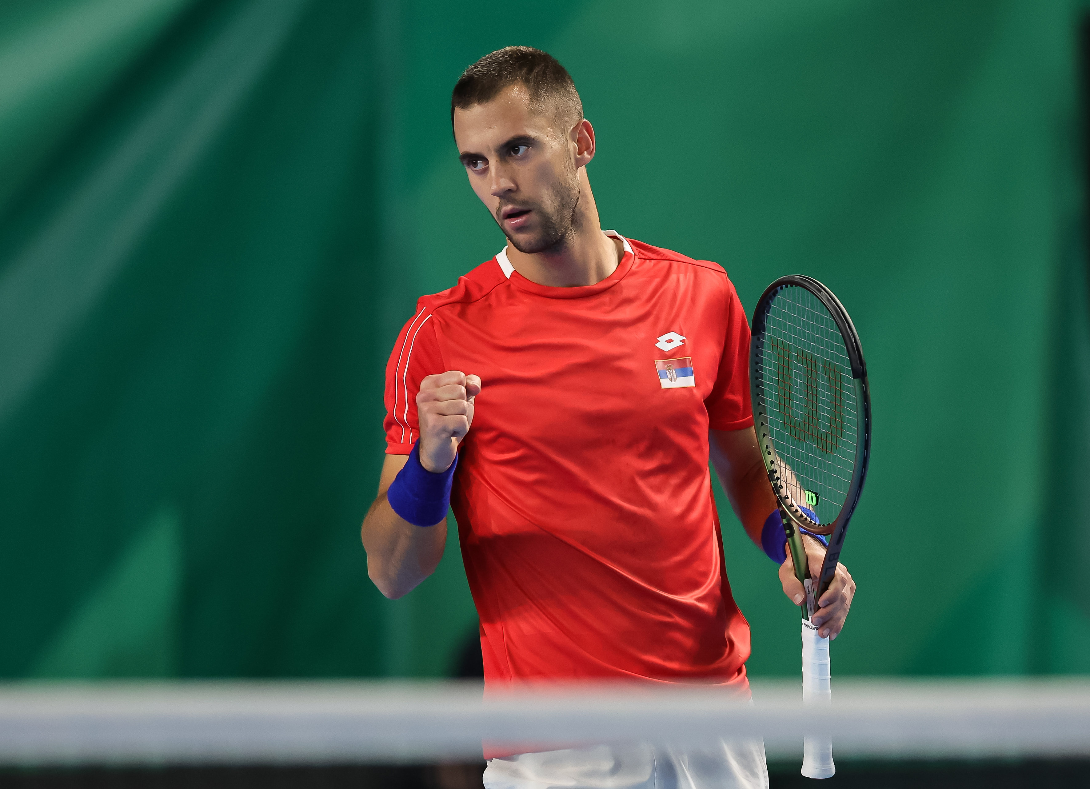 during the 2023 Davis Cup Qualifier match between Norway and Serbia at Oslo Tennisarena, on February 03, 2023 in Oslo, Norway. (Photo by Srdjan Stevanovic/Starsport.rs ©)