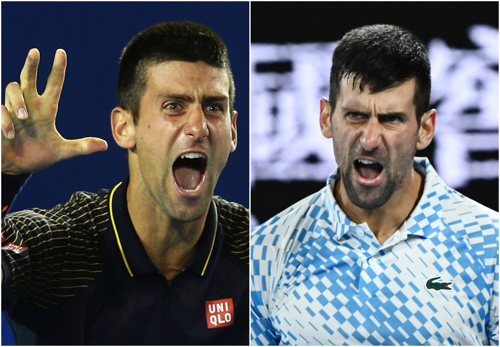 Novak Đoković 2013. i 2023. godine
