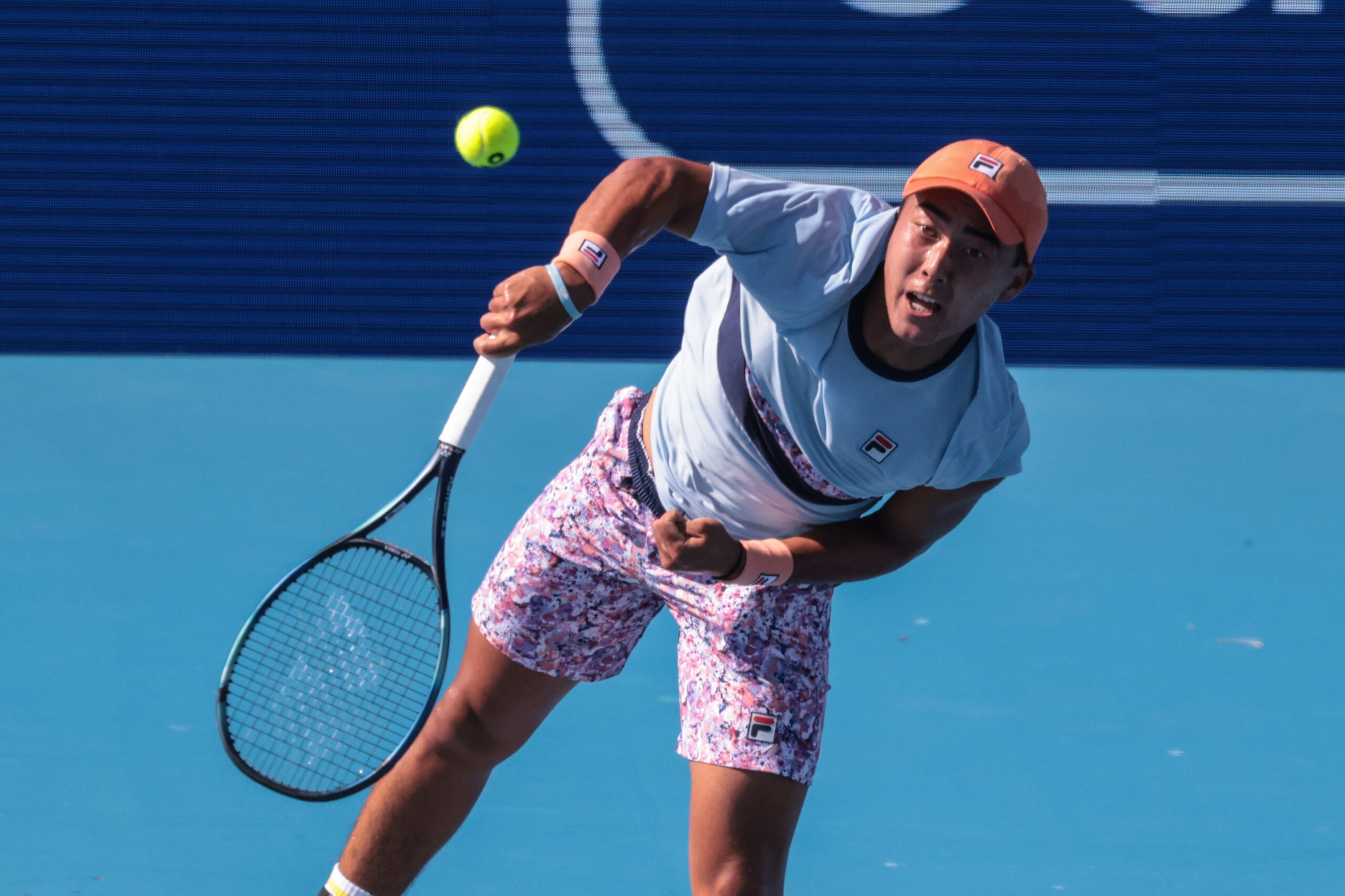 epa10399409 Rinky Hijikata of Australia in action against Wu Yibing of China during the Kooyong Classic tennis tournament at the Kooyong Lawn Tennis Club in Melbourne, Australia, 11 January 2023.  EPA-EFE/DIEGO FEDELE AUSTRALIA AND NEW ZEALAND OUT
