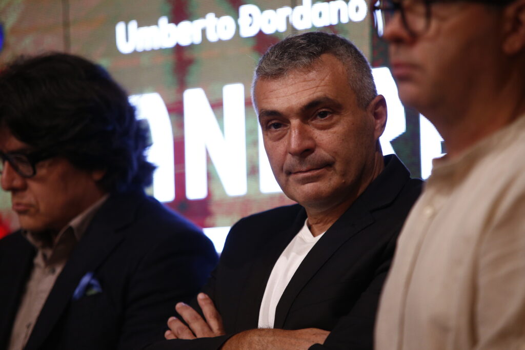 Beograd, 25.09.2023. Mts dvorana, Opera "Andre Šenije" biće izvedena u produkciji MTS Dvorane, KZŠ, Konferencija za medije pred izvođenje opere Andre Šenije Umberto Đordano,Marčelo Motadeli  dirigent Foto: Amir Hamzagić/Nova.rs