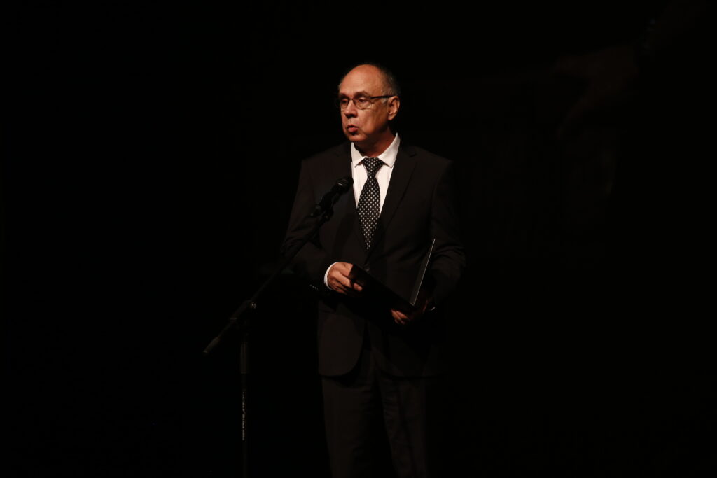 Svetislav Bule Goncić 
Beograd 27.09.2023. Komemoracija reditelju Jagošu Markoviću u Nardonom pozorištu u Beogrdu Foto: Amir Hamzagić/Nova.rs