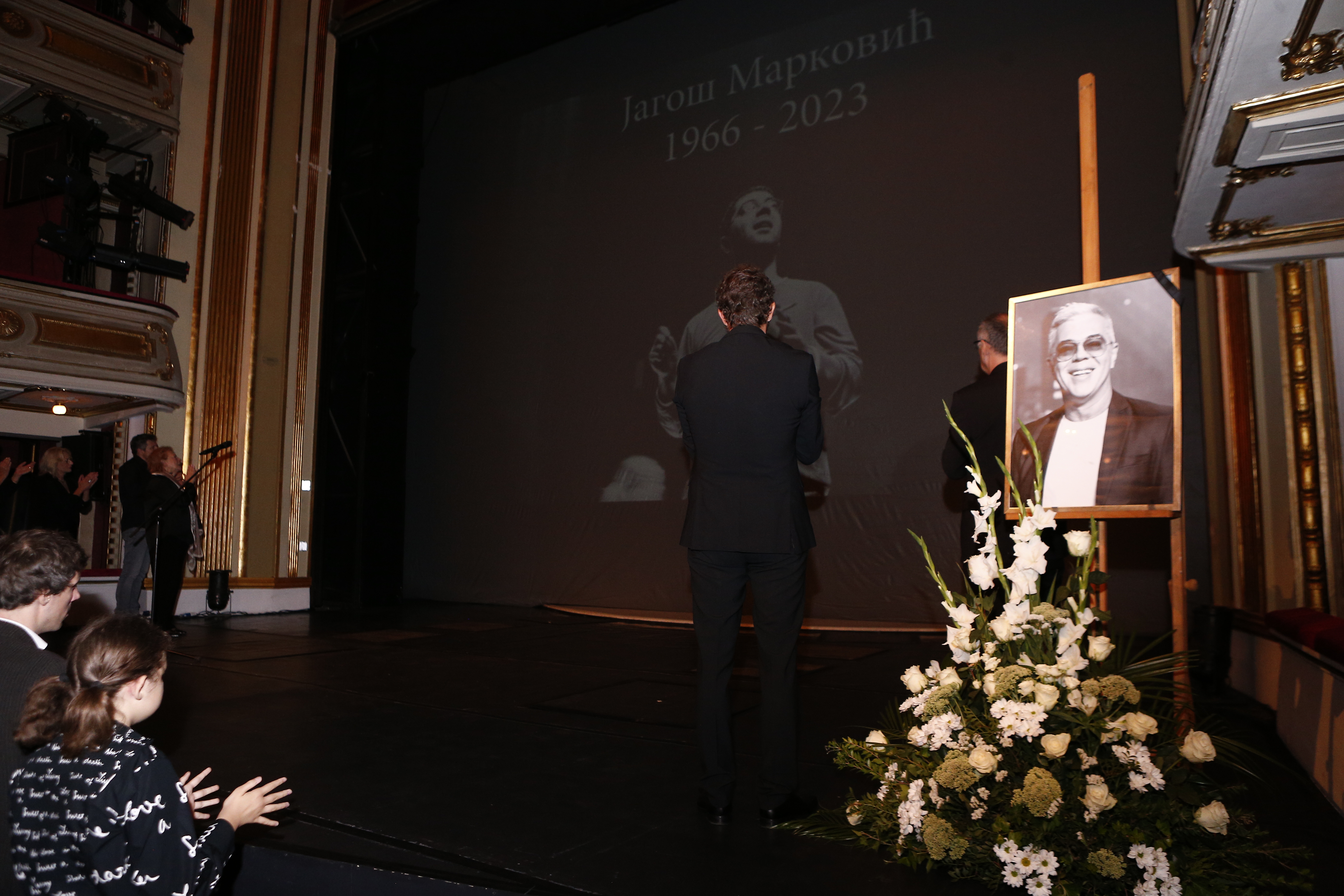Beograd 27.09.2023. Komemoracija reditelju Jagošu Markoviću u Nardonom pozorištu u Beogrdu Foto: Amir Hamzagić/Nova.rs