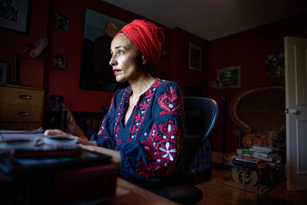 British author Zadie Smith photographed at home in Kilburn
Author Zadie Smith at home, Kilburn, London, UK - 22 Sep 2020,Image: 560595772, License: Rights-managed, Restrictions: , Model Release: no, Credit line: IBL / Shutterstock Editorial / Profimedia