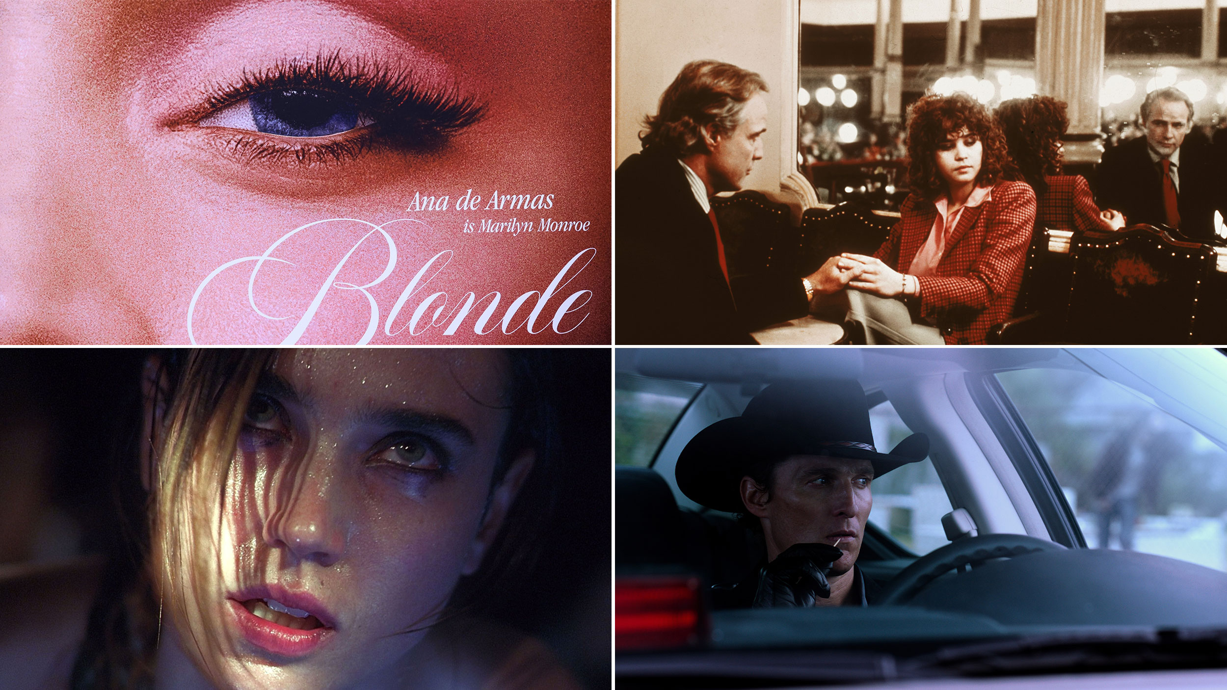 filmovi "Blonde",  Last Tango in Paris, Requiem for a Dream,  Killer Joe