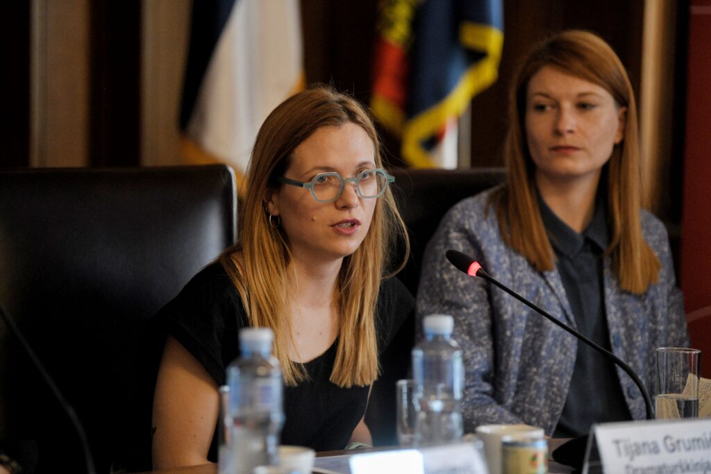 Beograd 08.06.2023. Prva konferencija za medije povodom 57. Bitefa odrzana je u Skupstini grada Beograda
atjana Grumić dramaturškinja i koselektor Bitefa