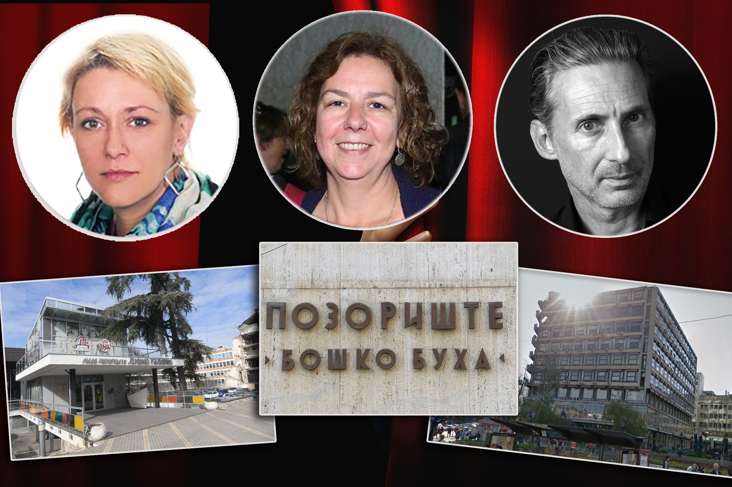 Girl,Open,A,Red,Curtain