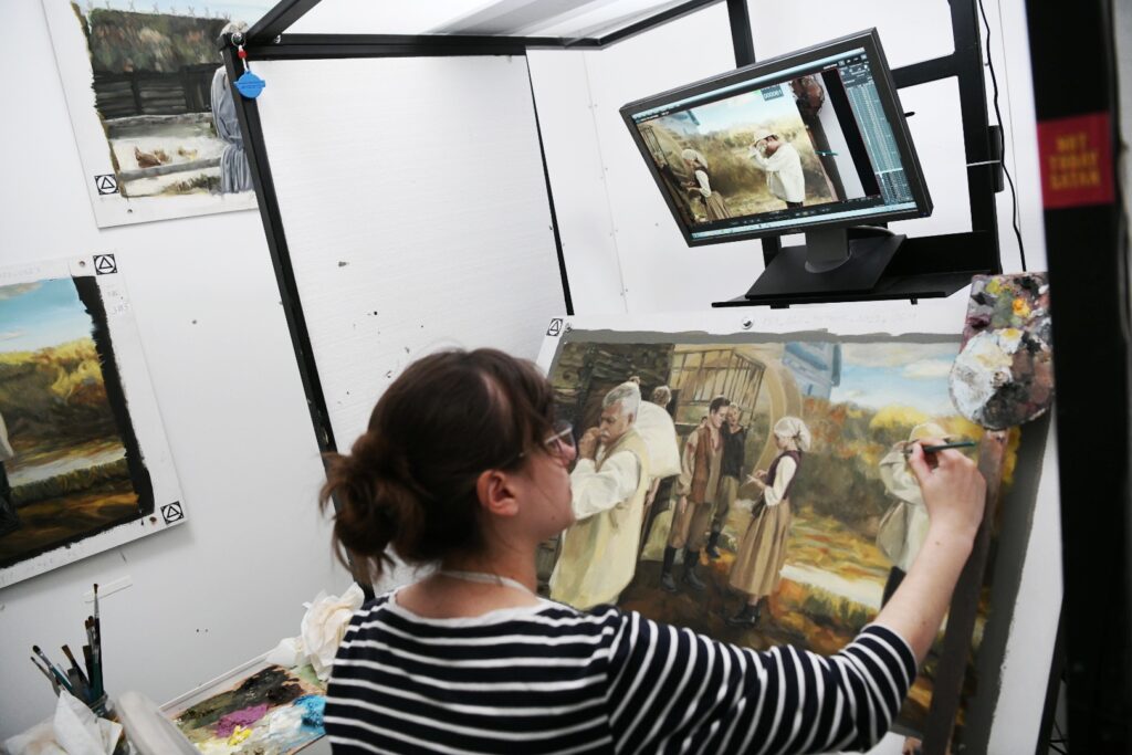 Beograd 20. jun 2023. Slikanje scena za animirani film Seljaci The Peasants Foto:Vesna Lalić/Nova.rs