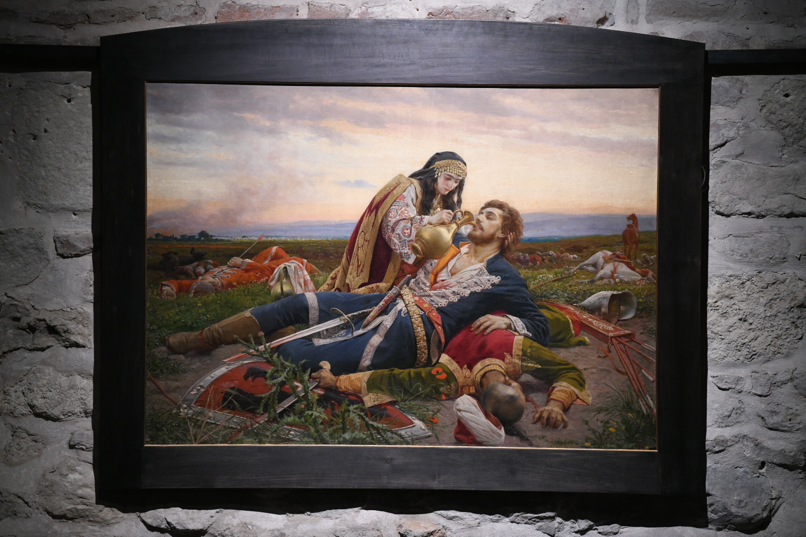 beograd 28.06.2023 Konak kneginje Ljubice izložena slika Kosovka devojka Uroša Predića  ministarska Maja Gojkovć i Jelena Medaković, direktorka Muzeja grada Beograda