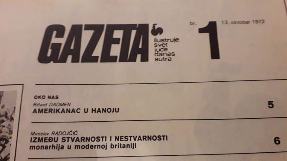 Časopis Gazeta 1972. godina Foto: Bratislav Nikolić/Nova.rs